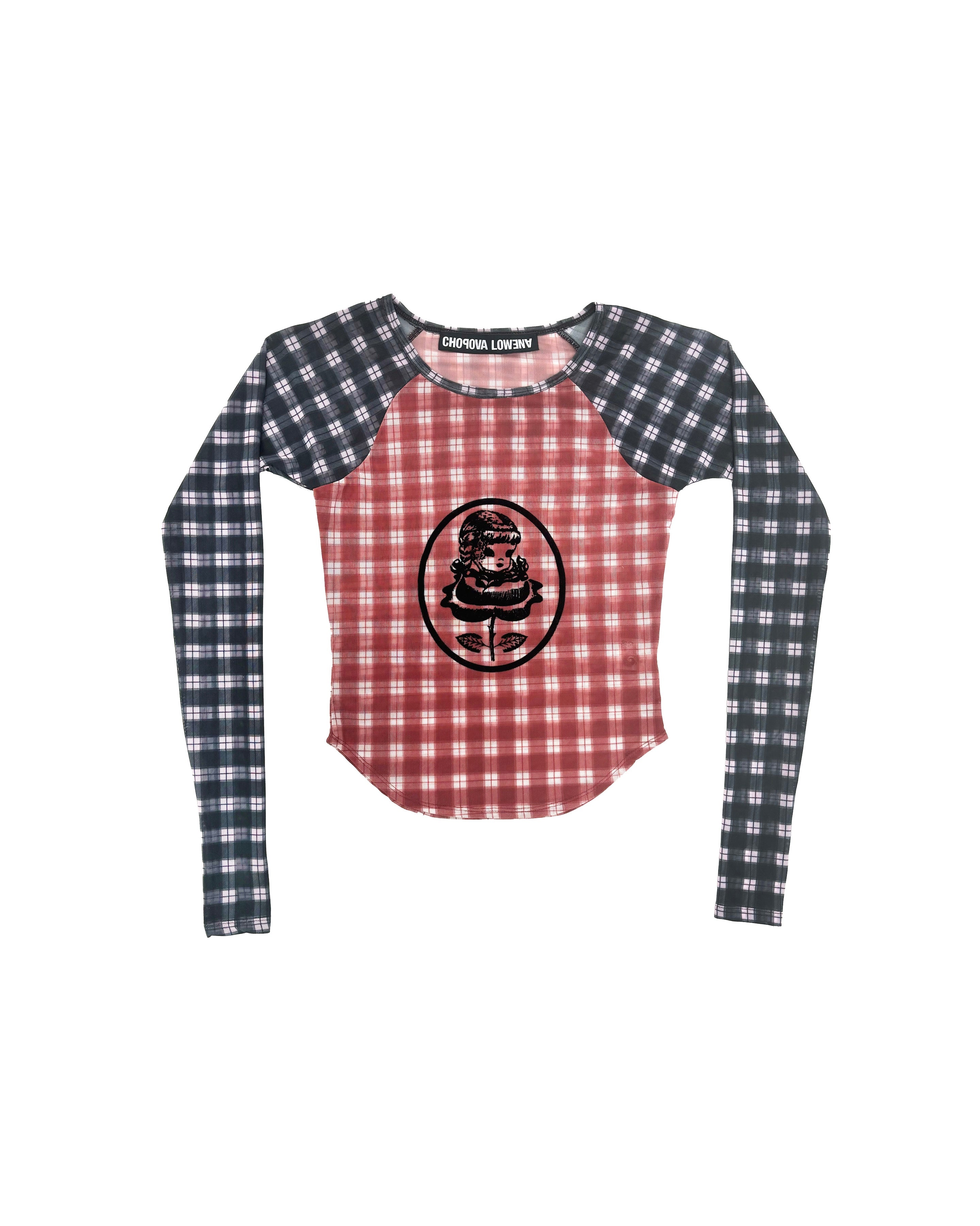 Angelica Flocked Long Sleeve Top