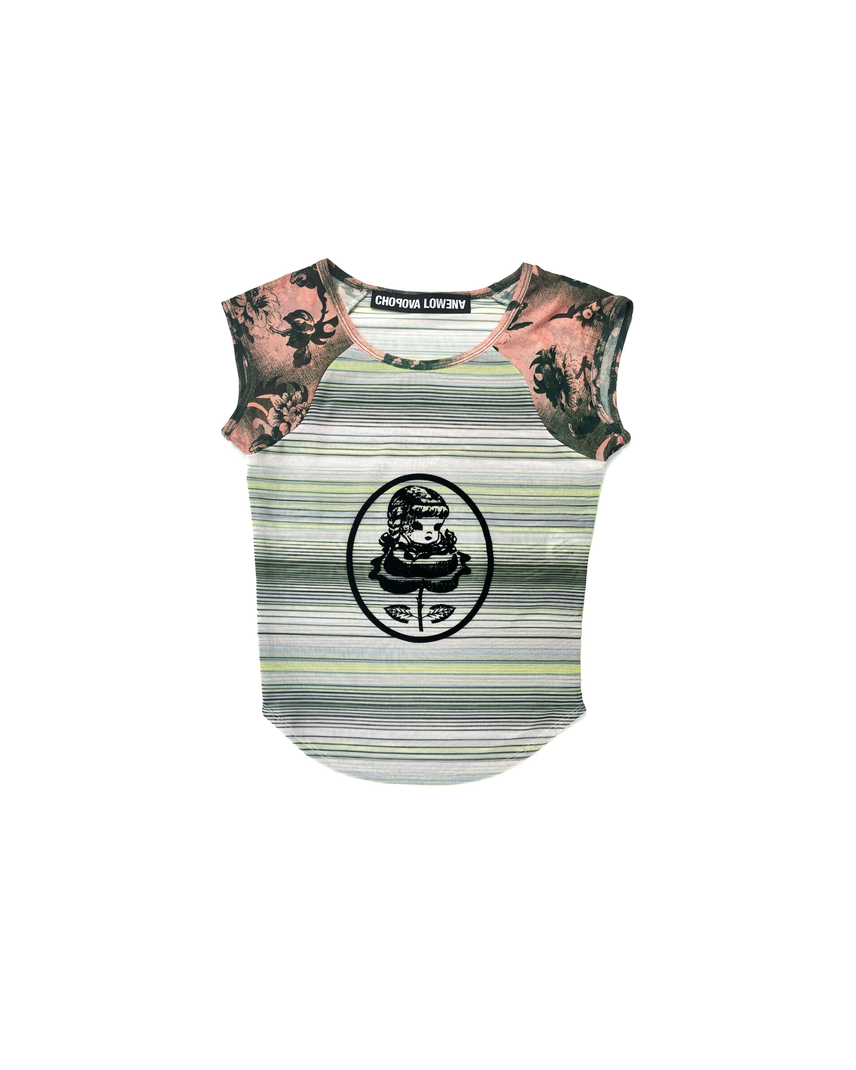 Angelica Flocked Short Sleeve Top