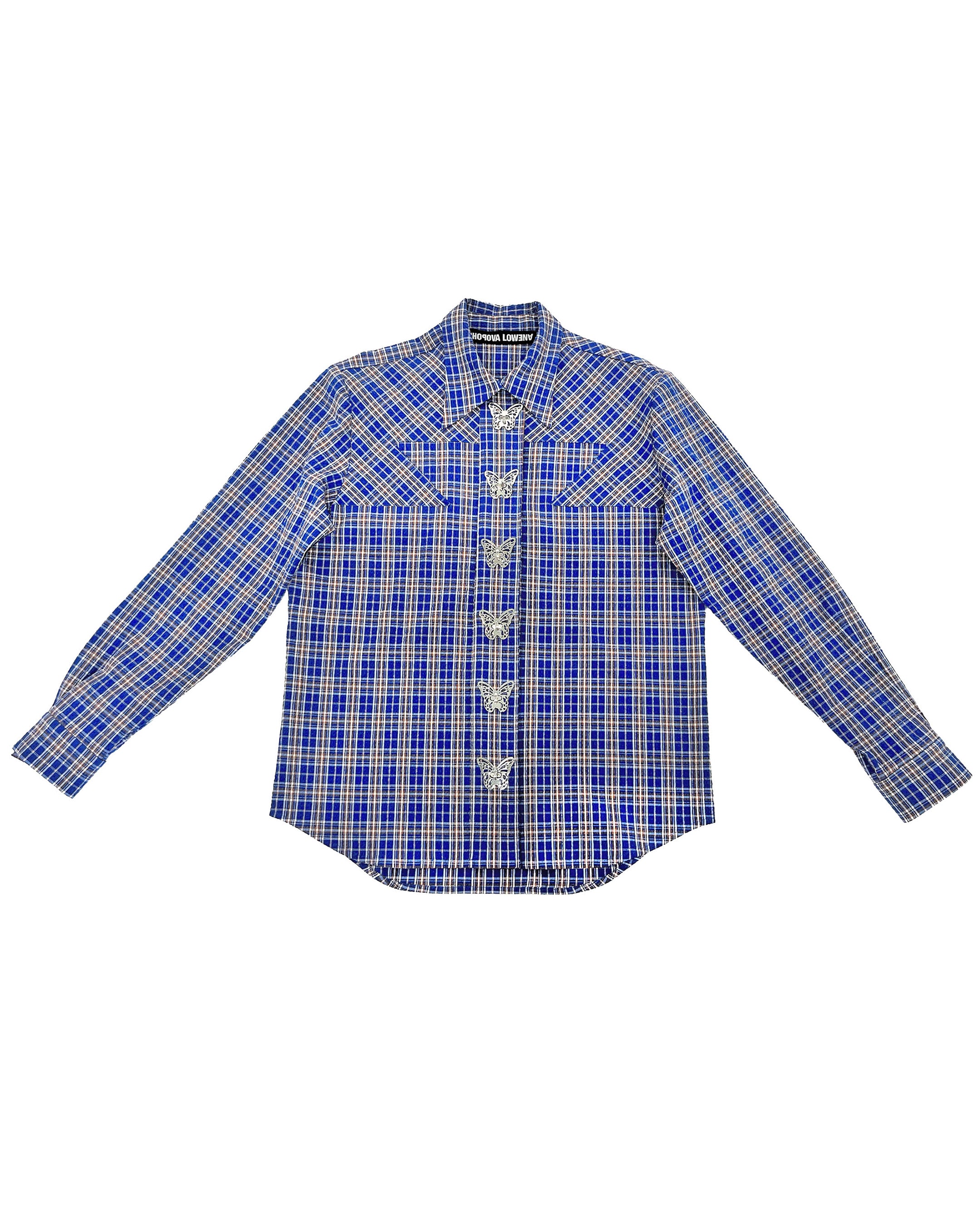 Blue Tartan Butterfly Shirt