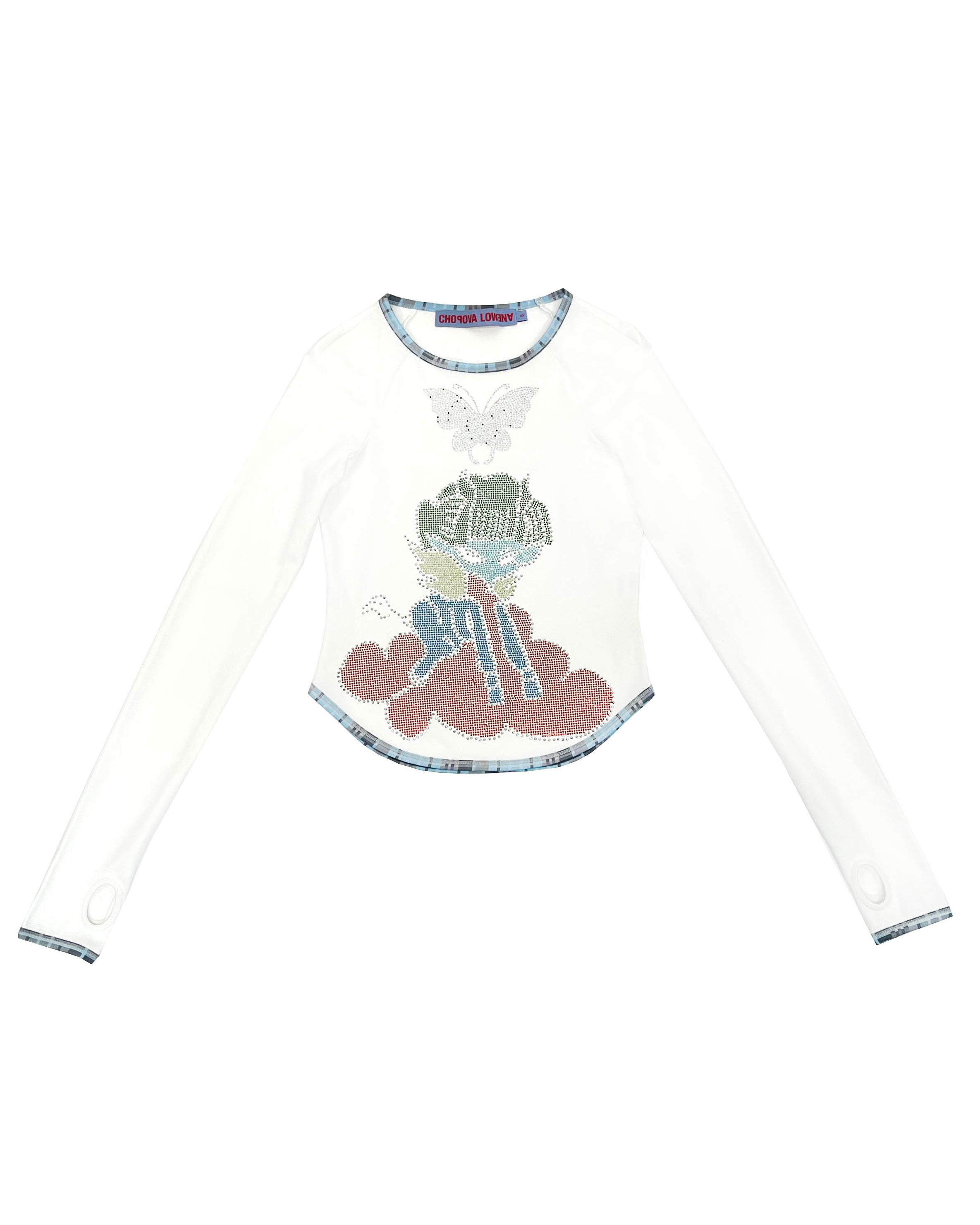 Crystal Cloud Fitted Jersey Top