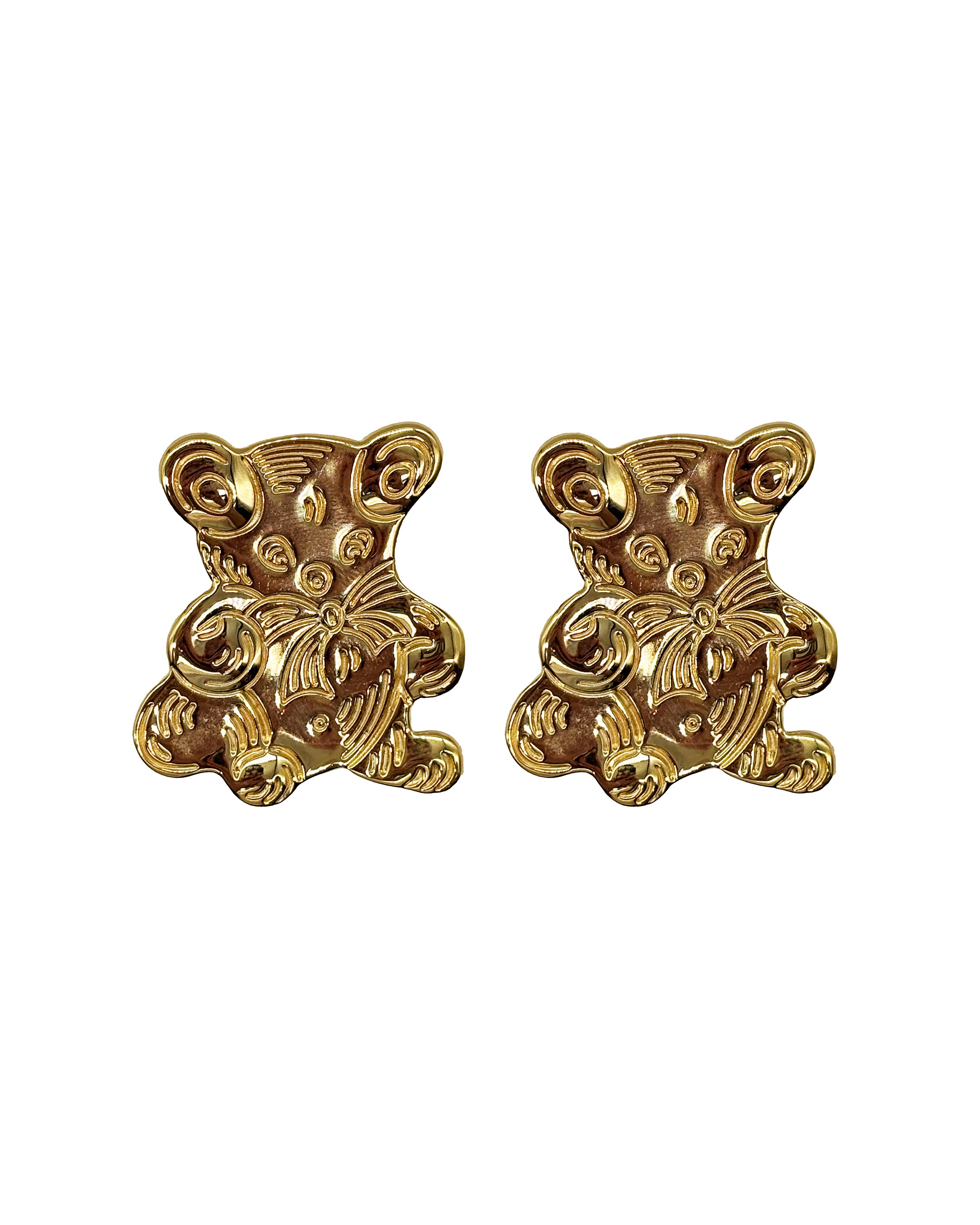 Teddy Gold Bear Stud Earrings