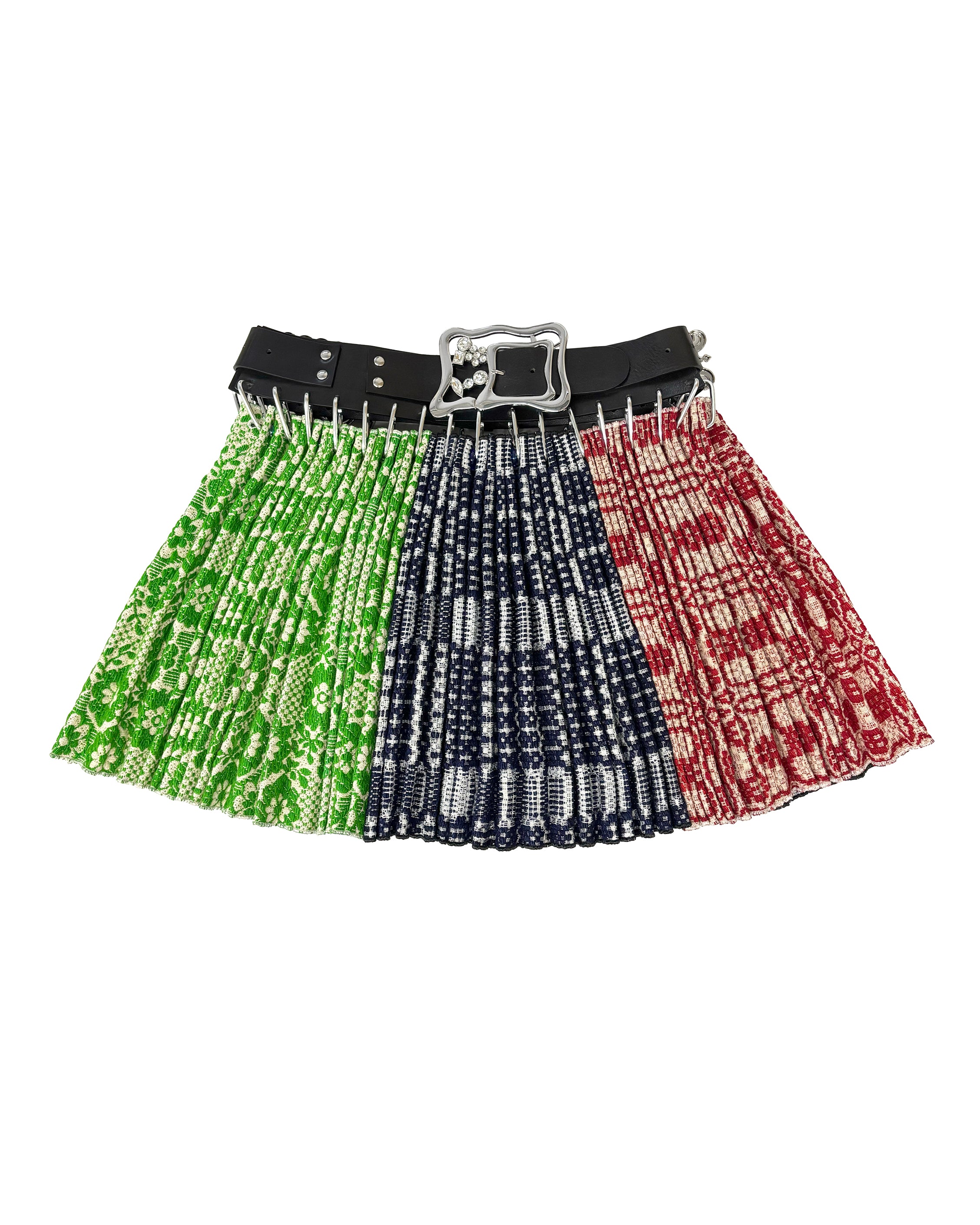 CHOPOVA LOWENA カラビナ プリーツ スカート Exclusive Adjustable Belt Lake Louise Folkloric Mini Carabiner