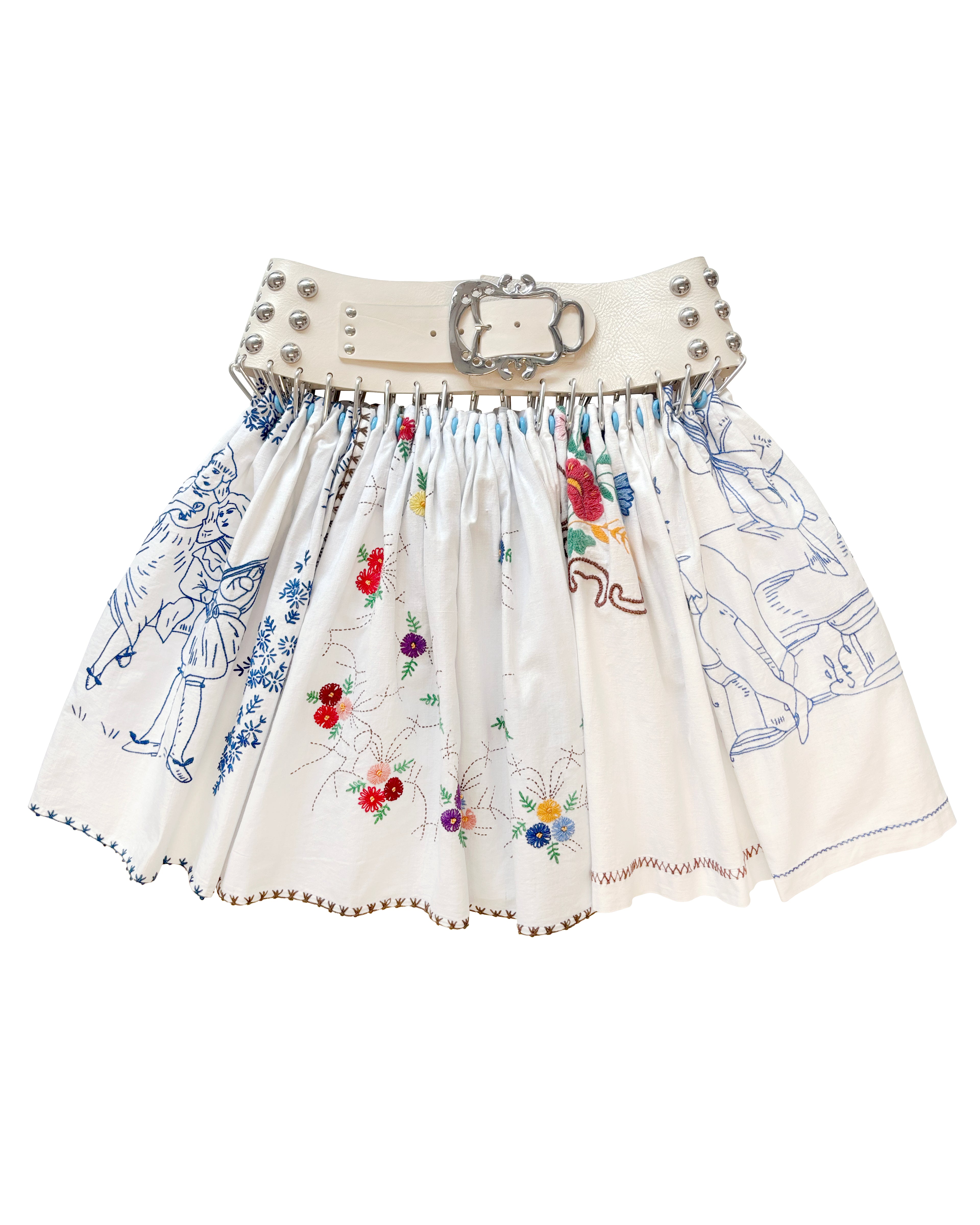 Exclusive Drawing Folkloric Knee Carabiner Skirt