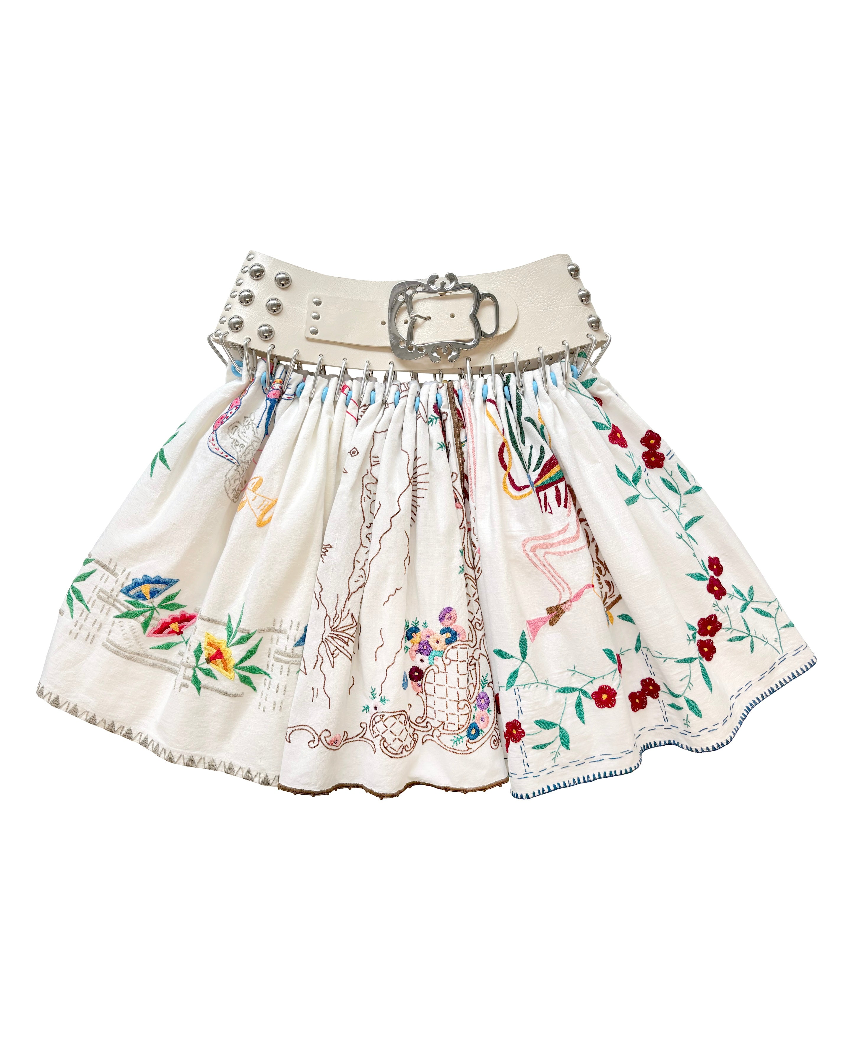 Exclusive Drawing Folkloric Knee Carabiner Skirt