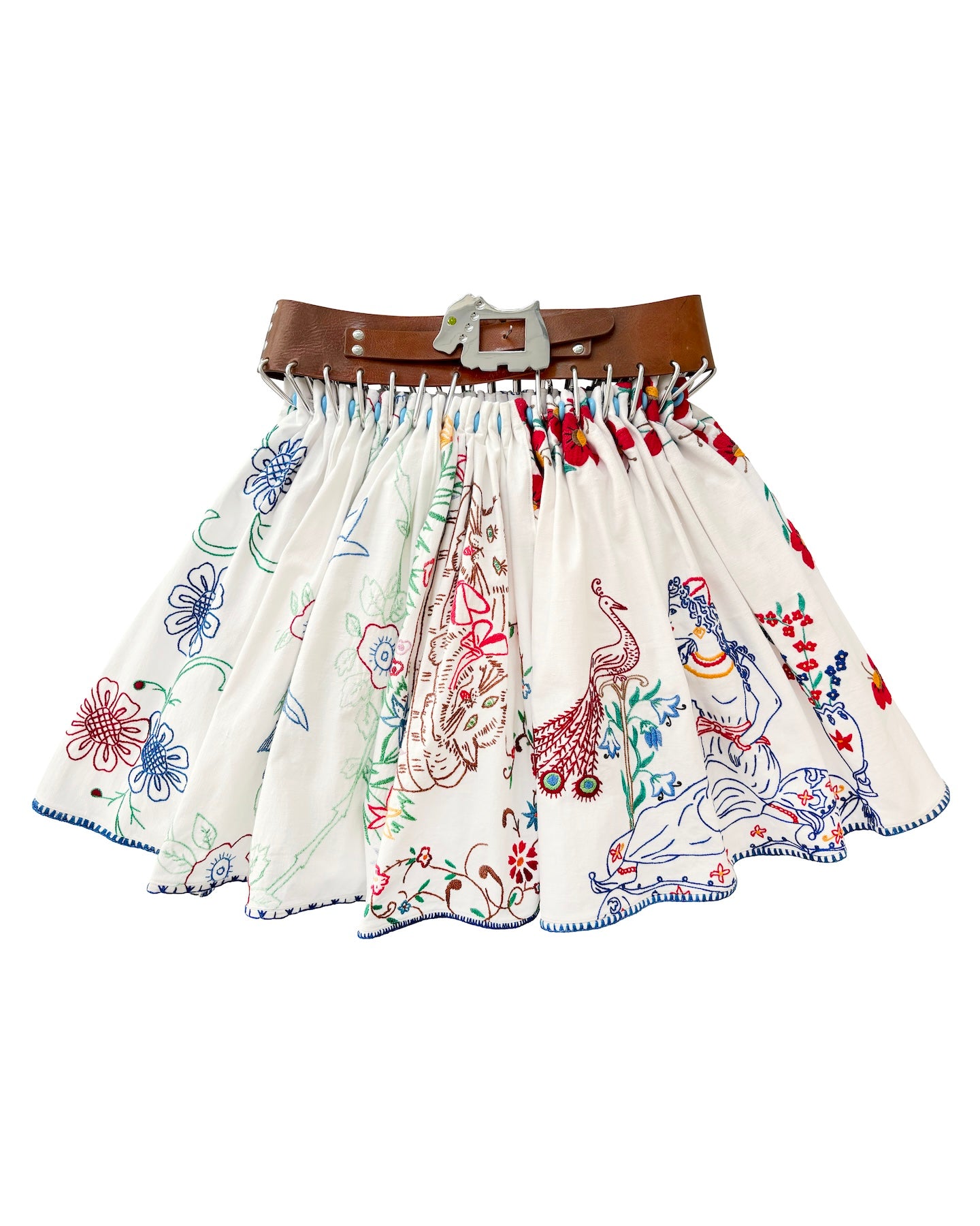 Exclusive Drawing Folkloric Knee Carabiner Skirt