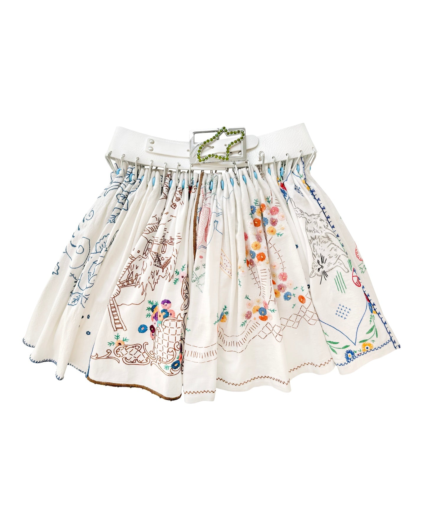 Exclusive Drawing Folkloric Knee Carabiner Skirt