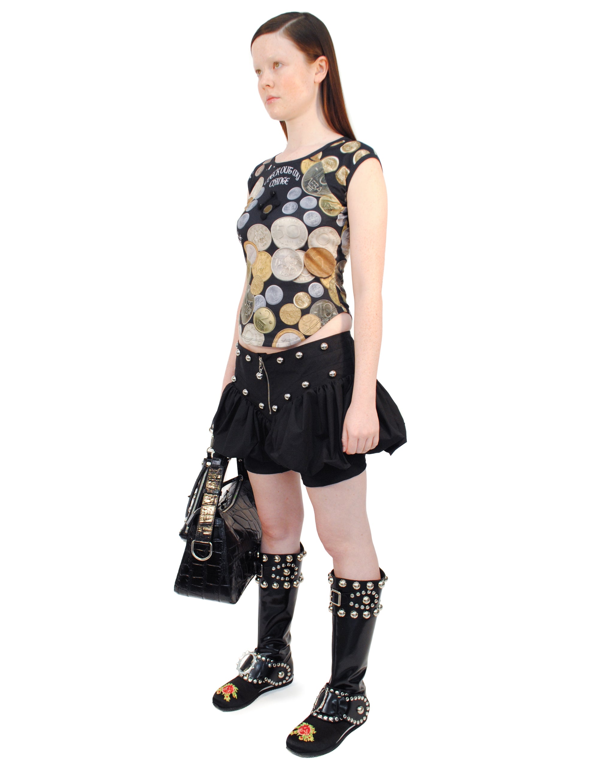 Angelica Coin Short Sleeve Top