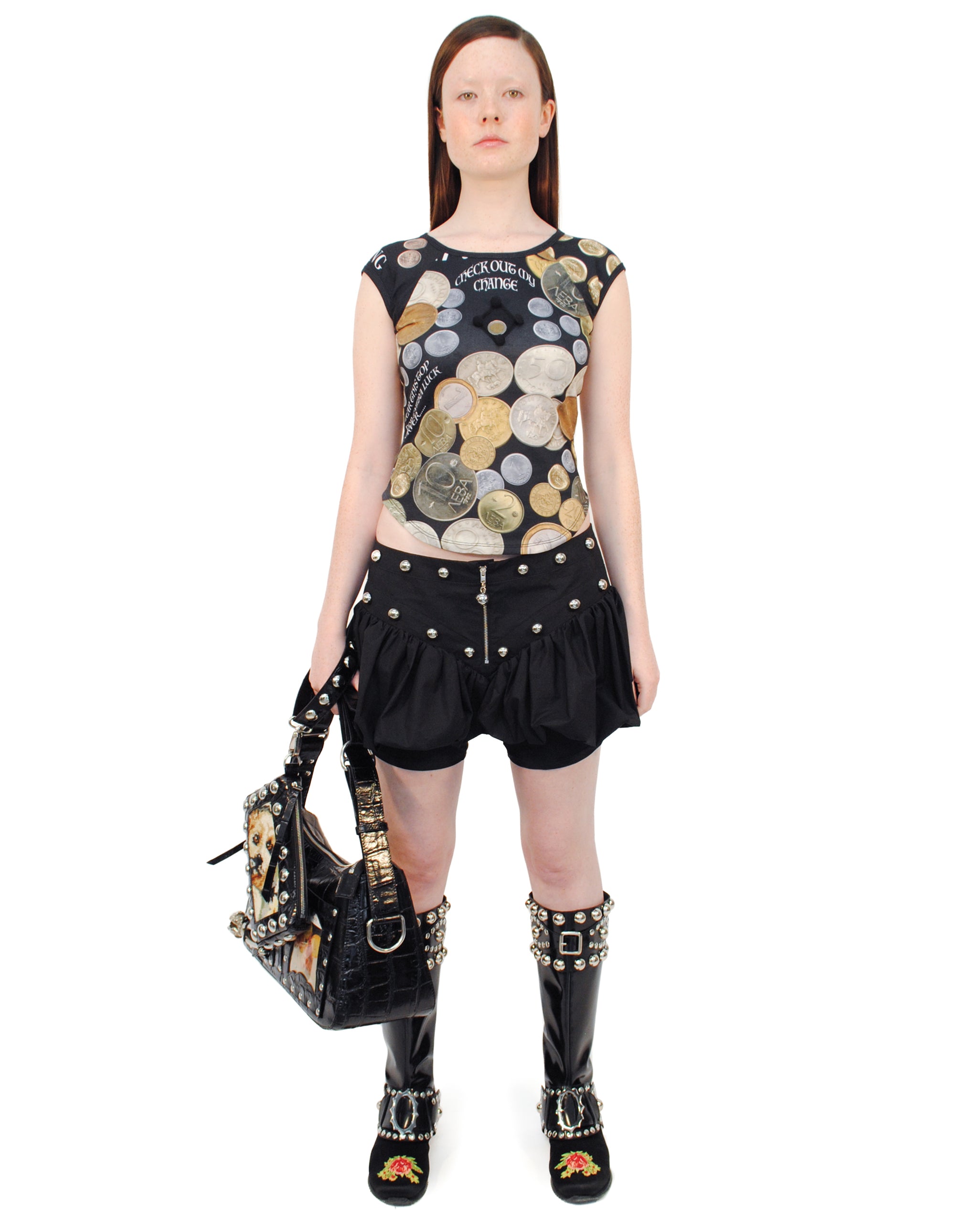 Angelica Coin Short Sleeve Top