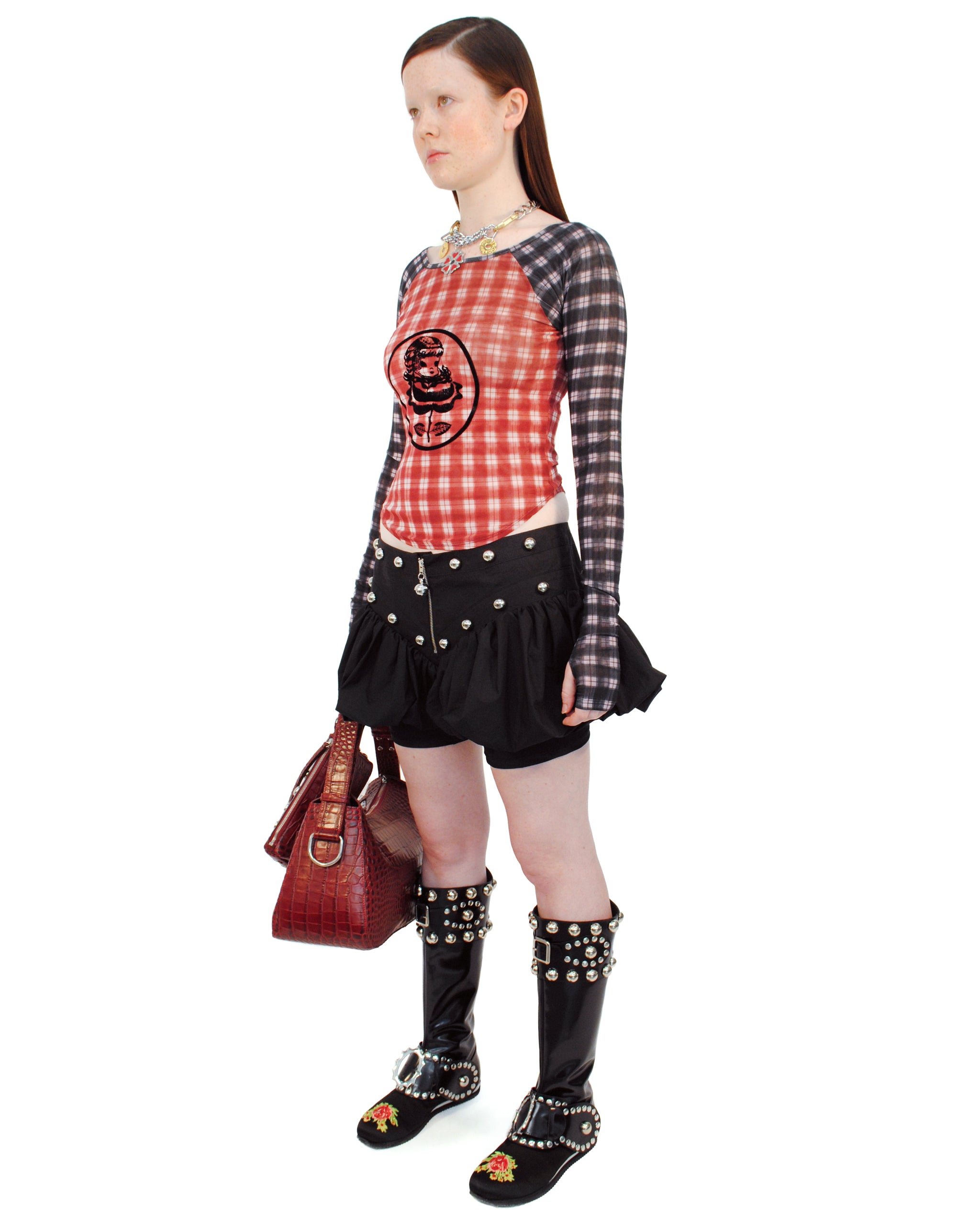 Angelica Flocked Long Sleeve Top