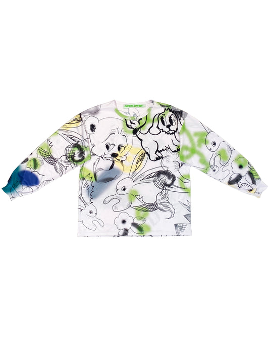 Doodle Bear Oversized Jersey Top