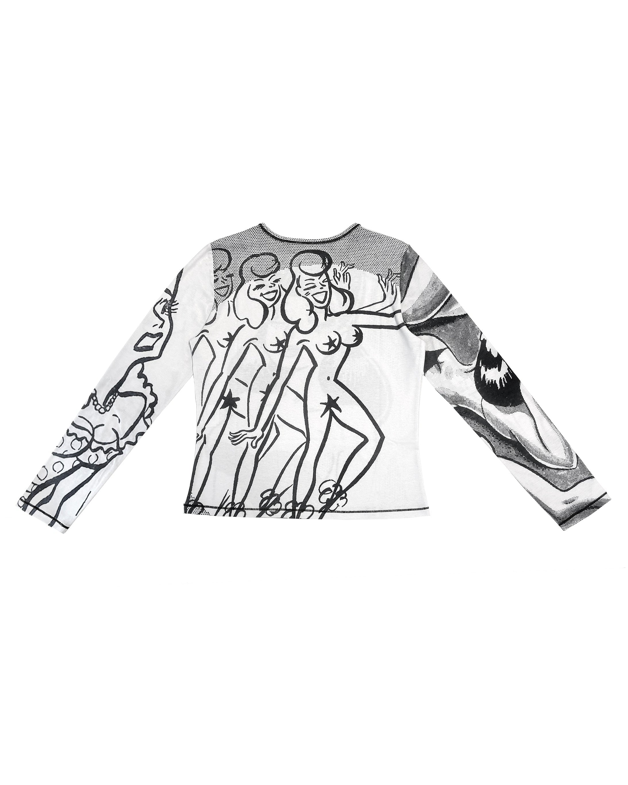 Newsprint Fitted Jersey Top