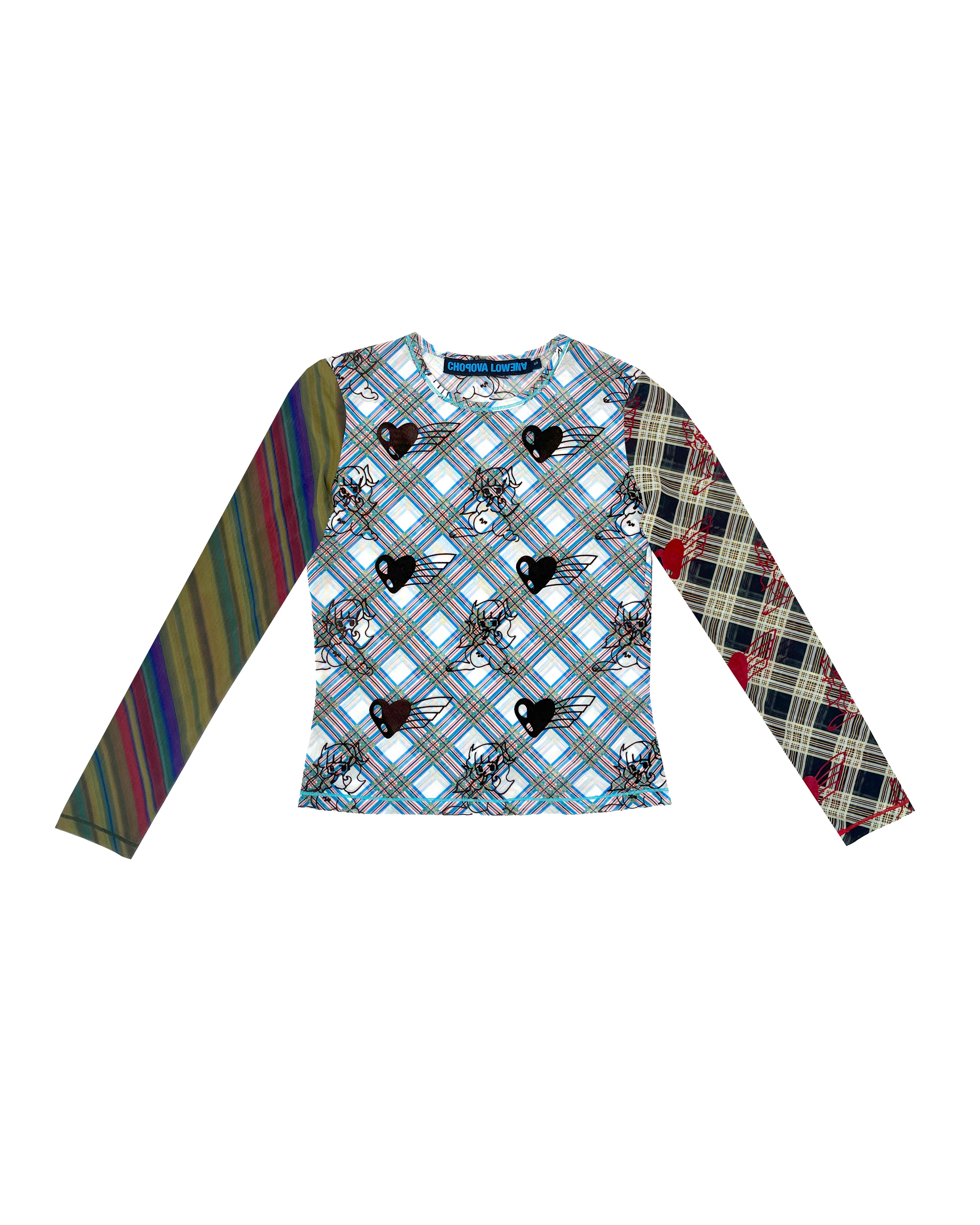 Bun Gal Flocked Mesh Top