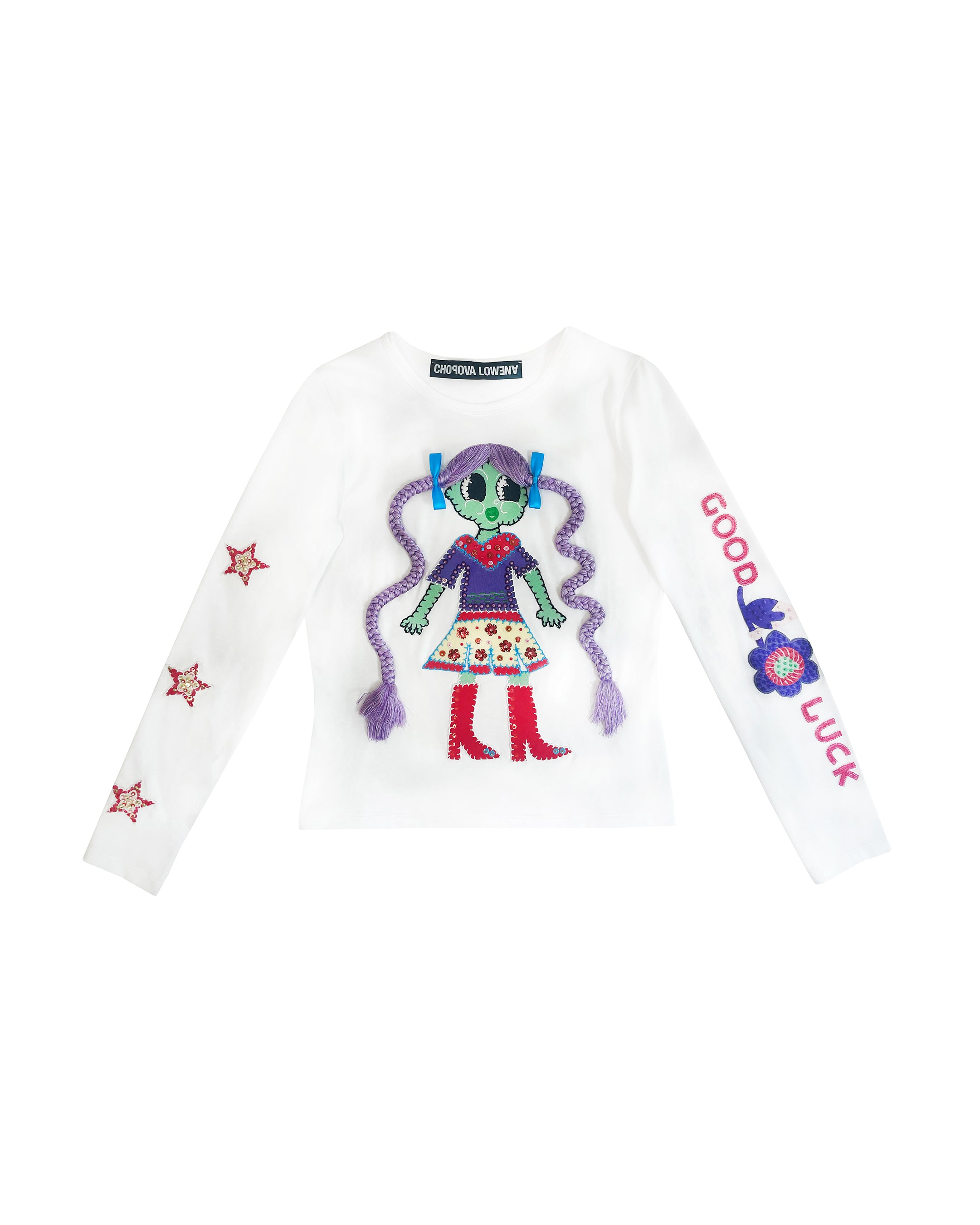 Green Emma Beaded Jersey Top