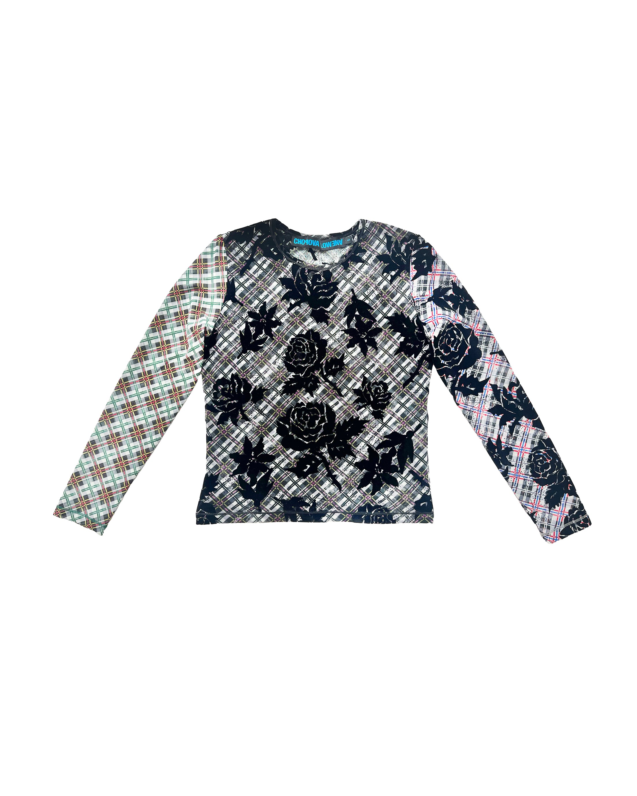 Picnic Plaid Flocked Mesh Top