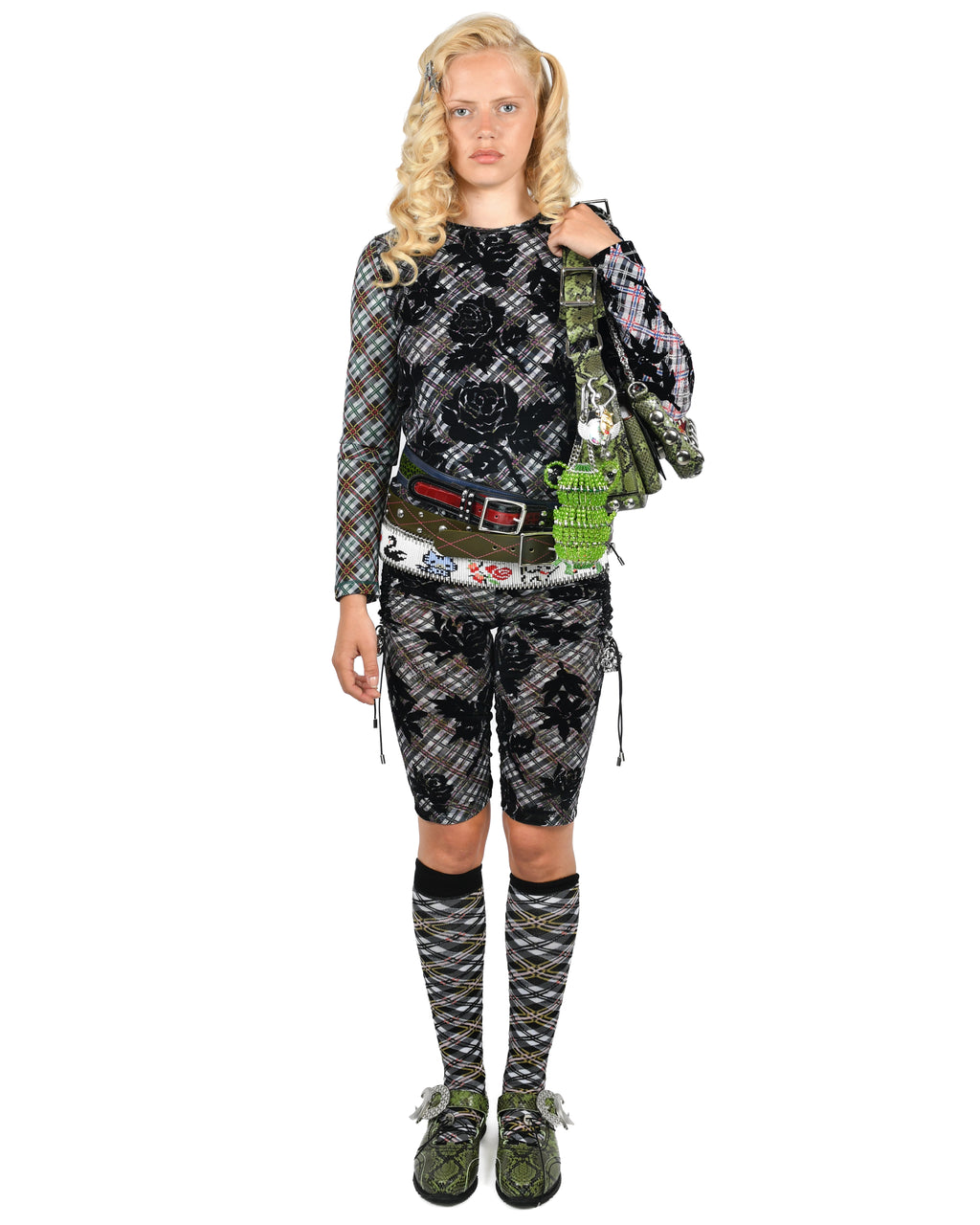 Picnic Plaid Flocked Mesh Top