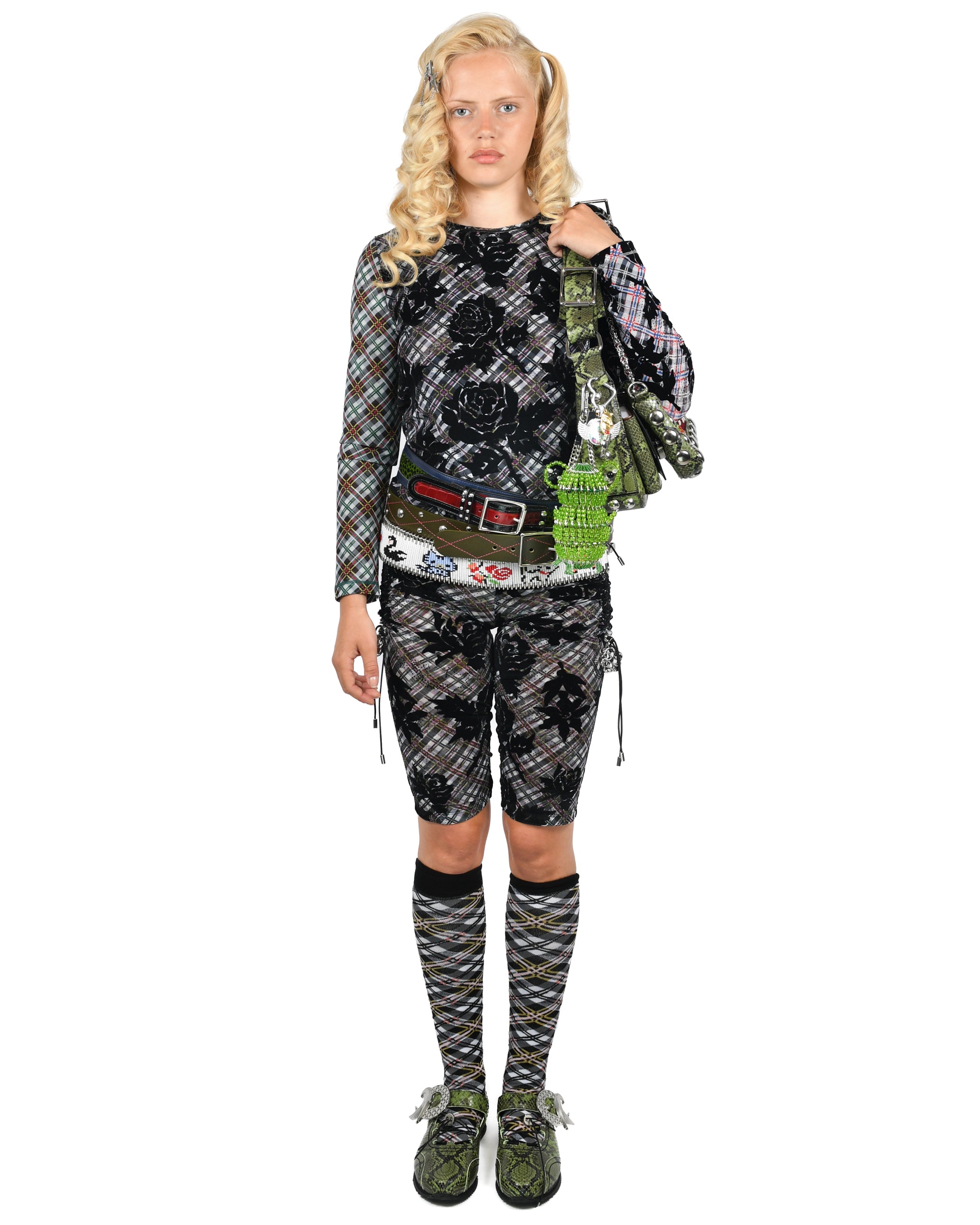 Picnic Plaid Flocked Mesh Top