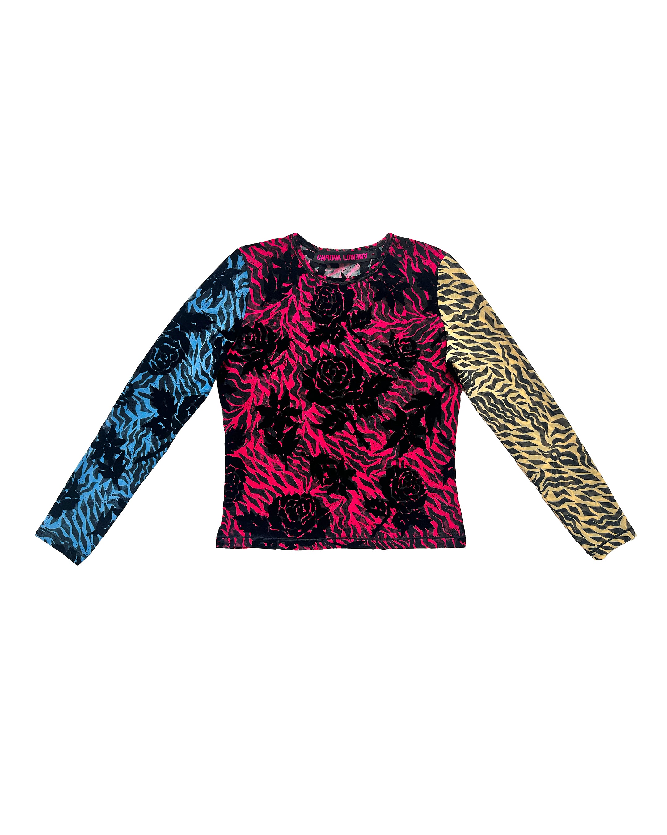 Totally Tiger Flocked Mesh Top