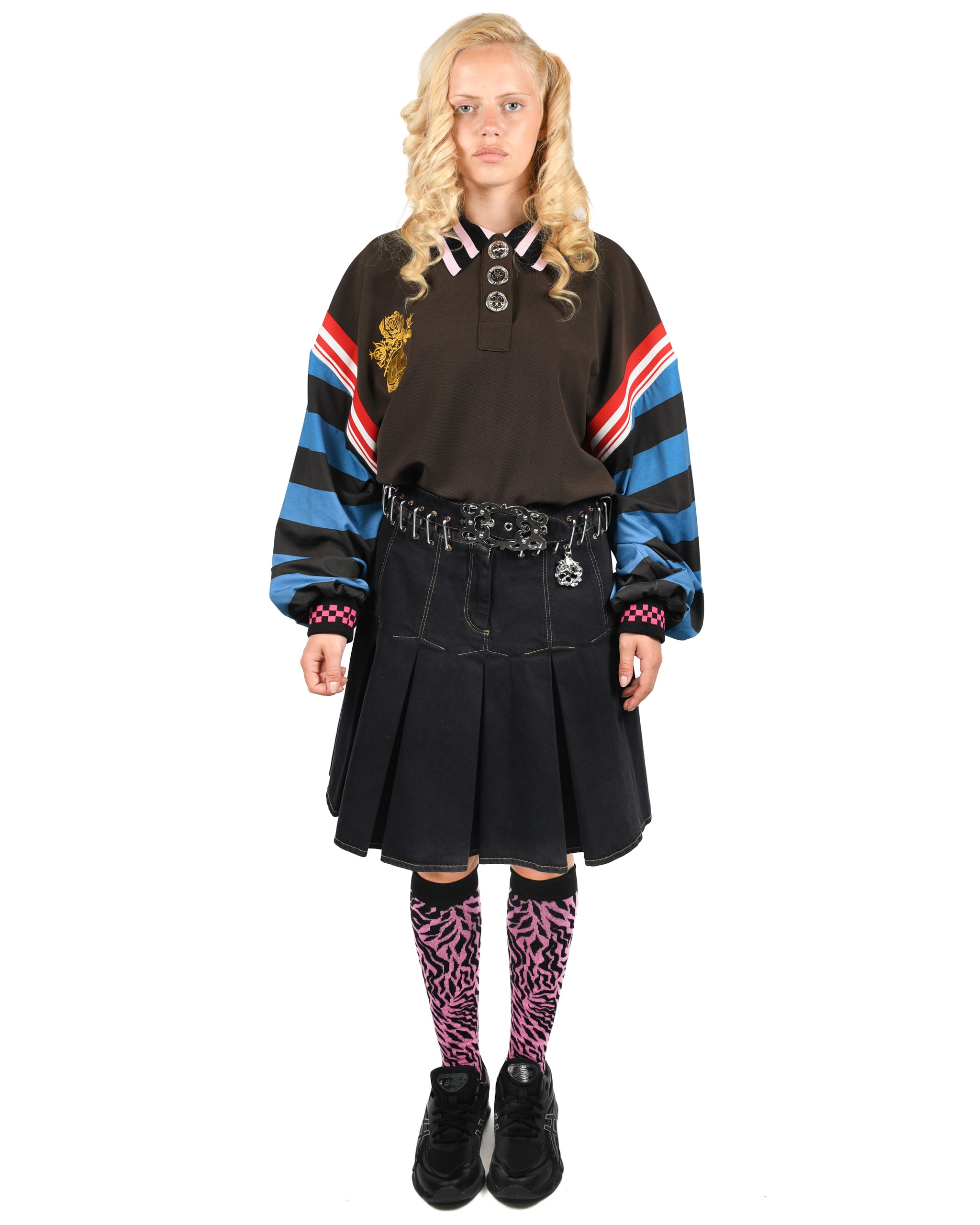 Bevo Denim Carabiner Skirt