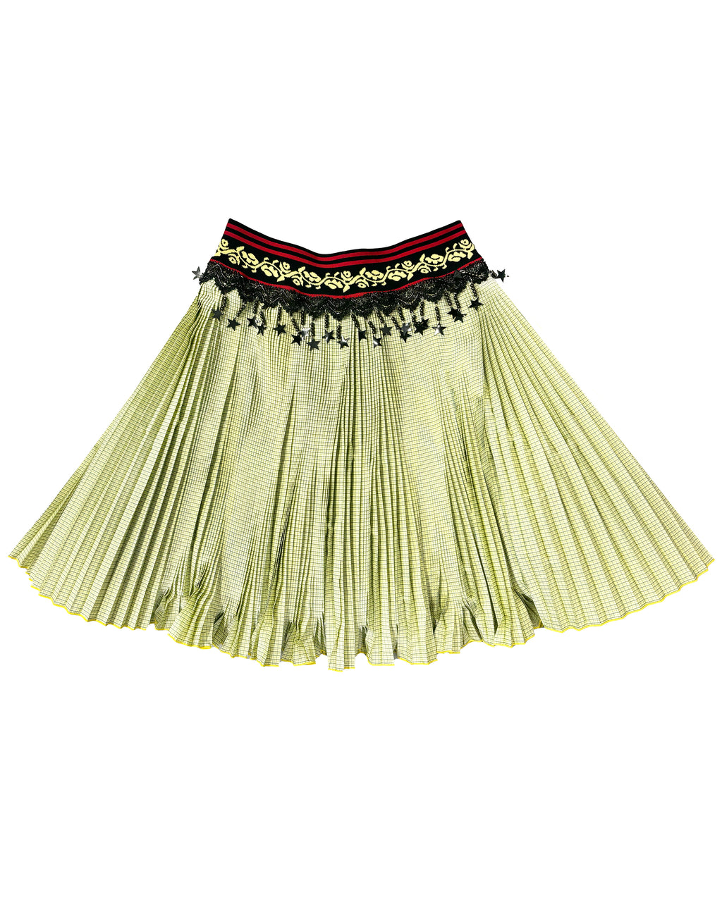 Stacey Yellow Knitted Pleated Knee Skirt