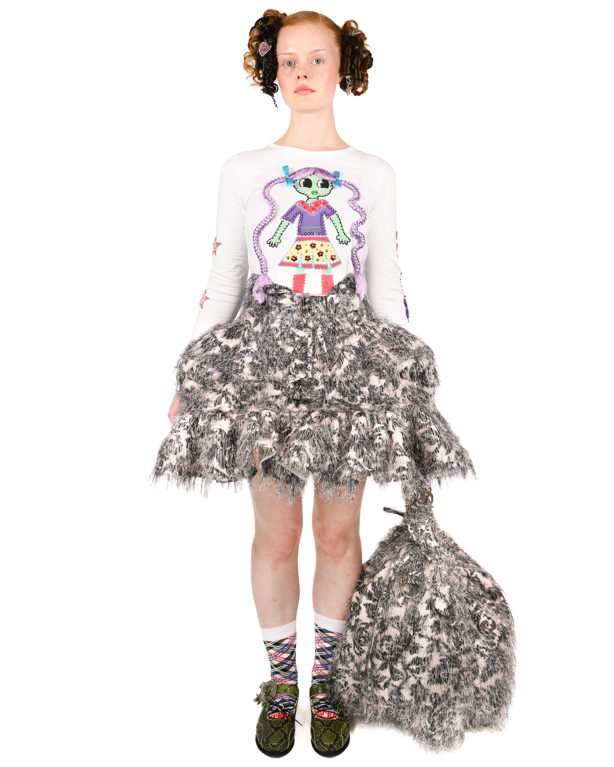 Green Emma Beaded Jersey Top