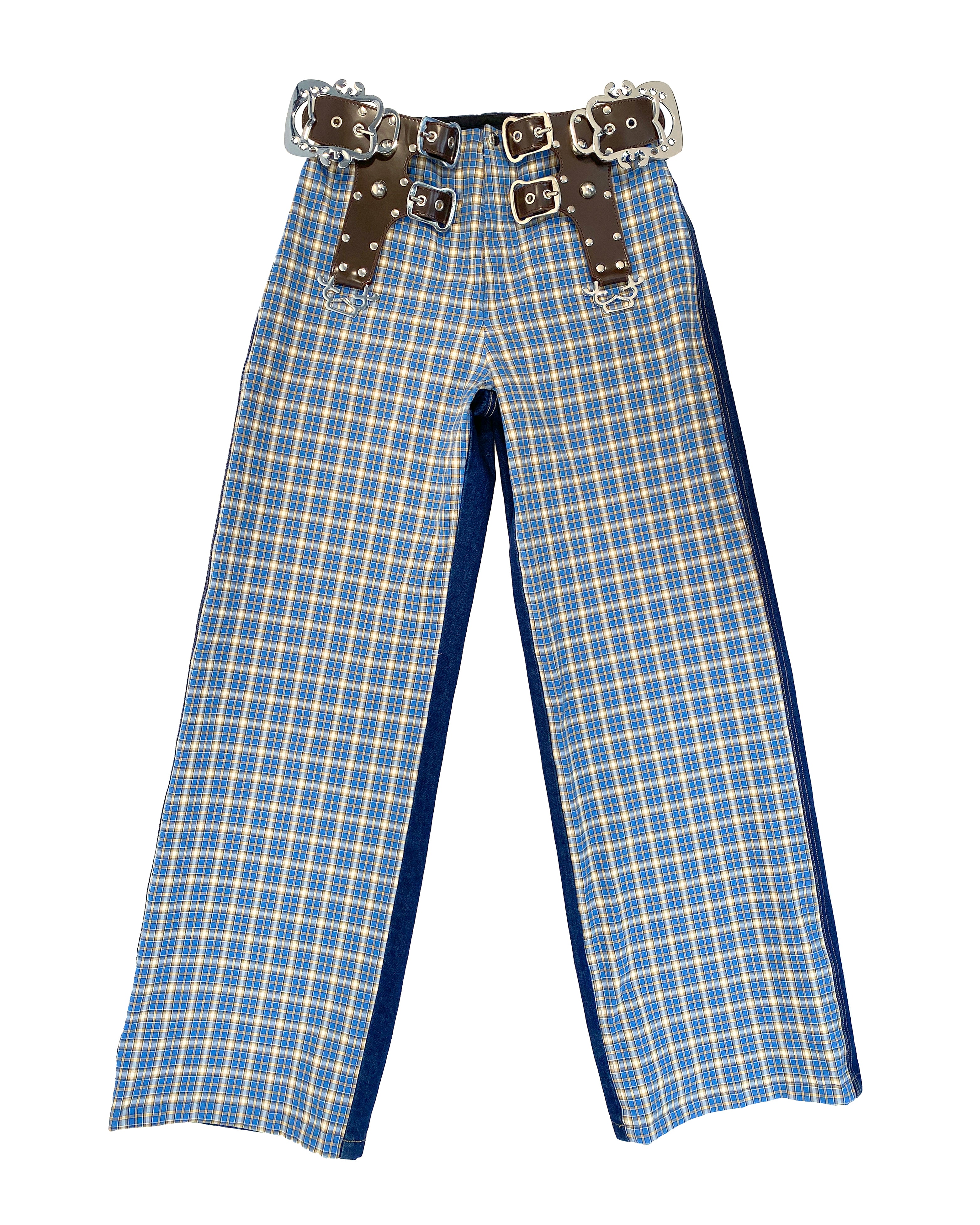 Tartan And Denim Jeans