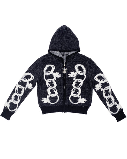 Chain Link Hooded Cardigan