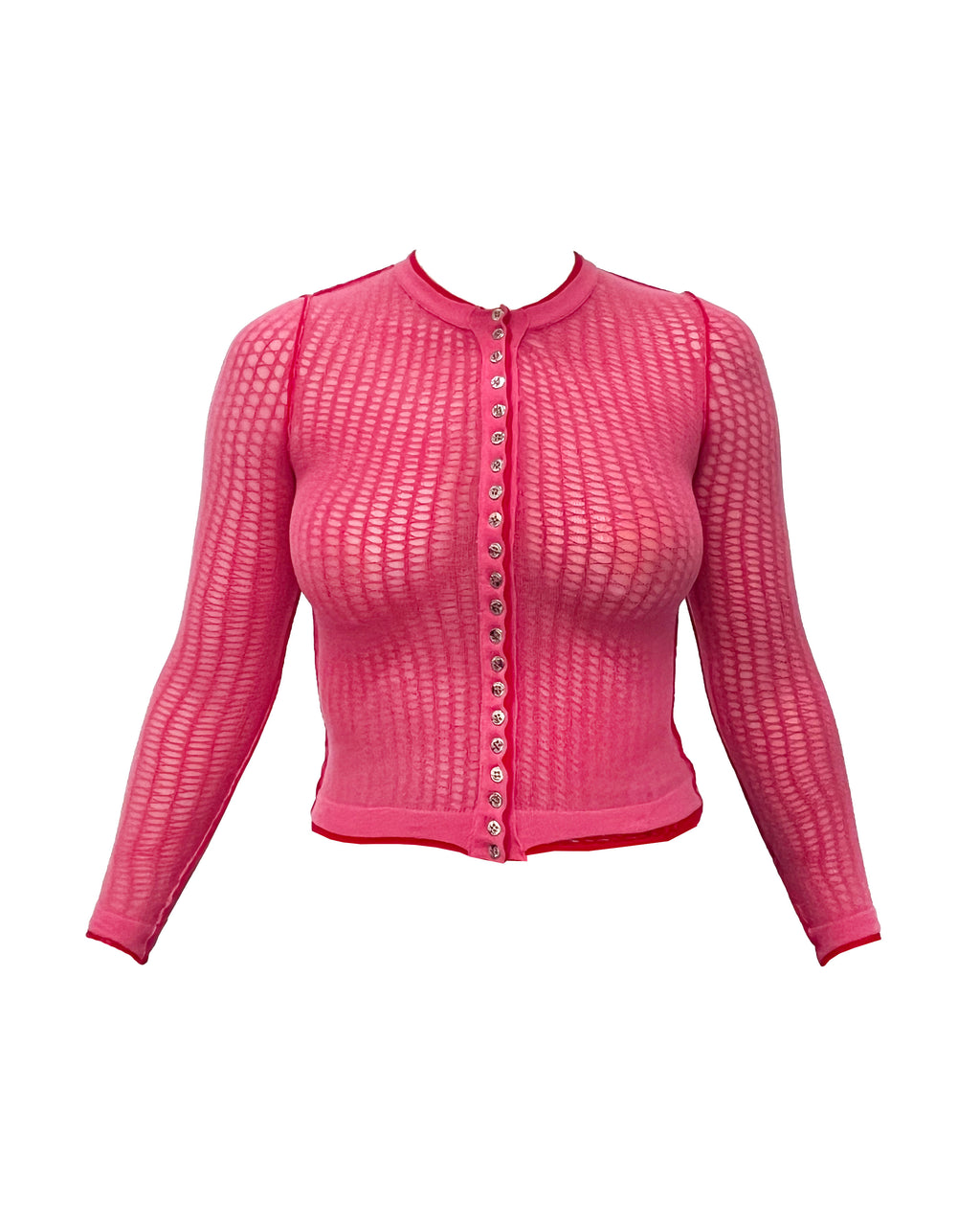 Pink Fishnet Cardigan