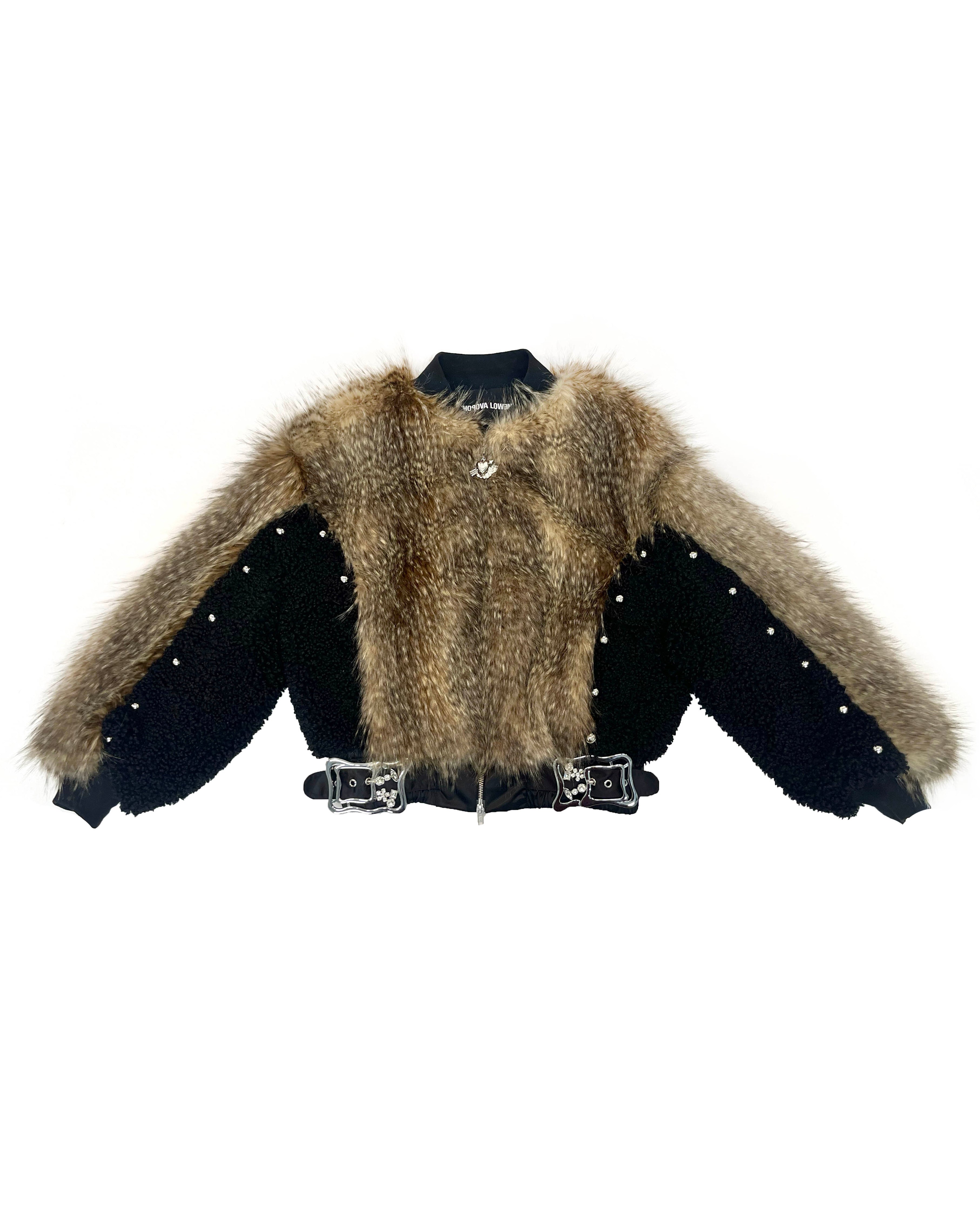 French Kiss Fur Bomber Jacket