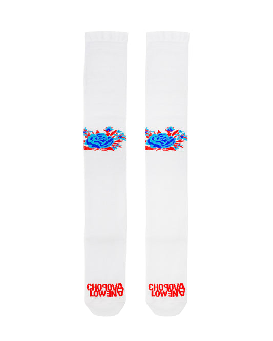 White Bouquet Super Long Sock