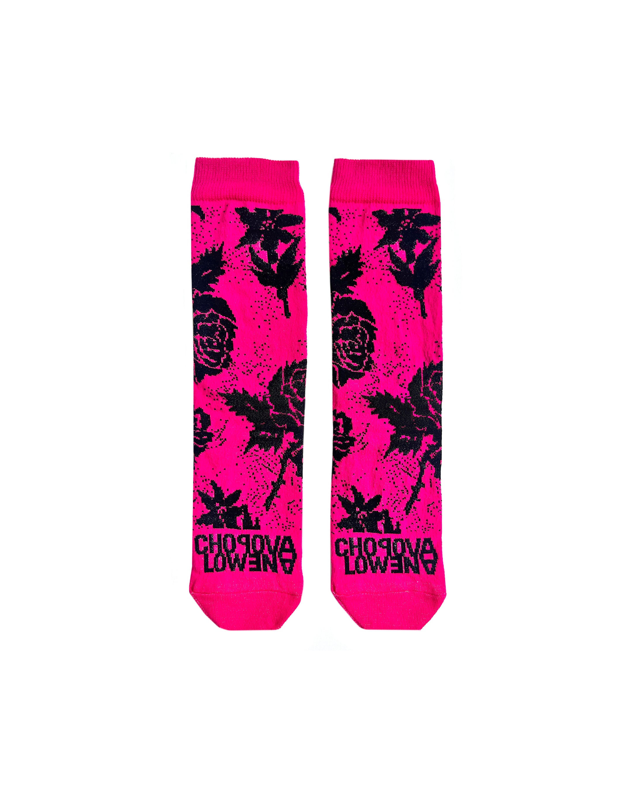 Pink Floral Short Socks