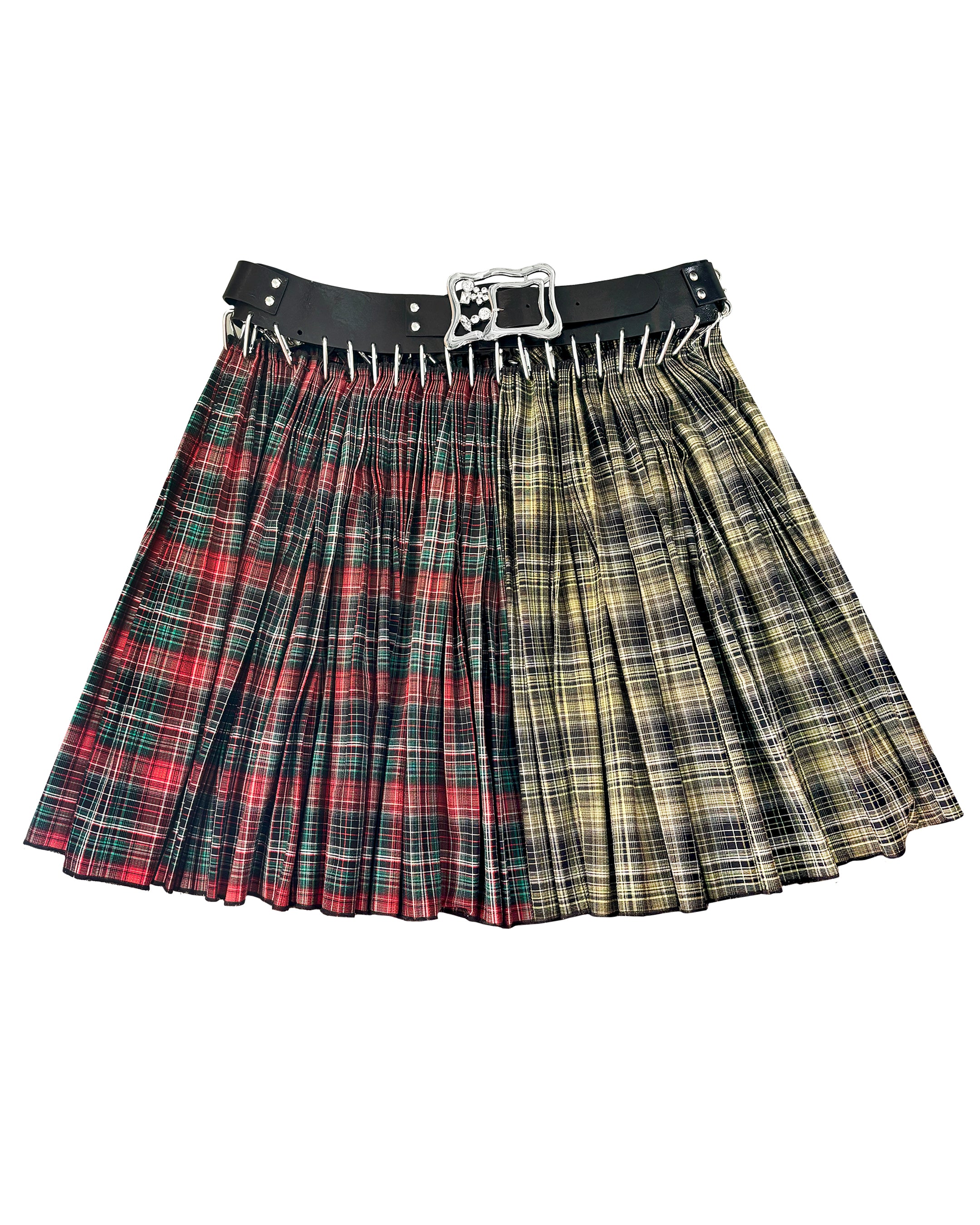 Exclusive Adjustable Belt Green Wood Knee Carabiner Skirt