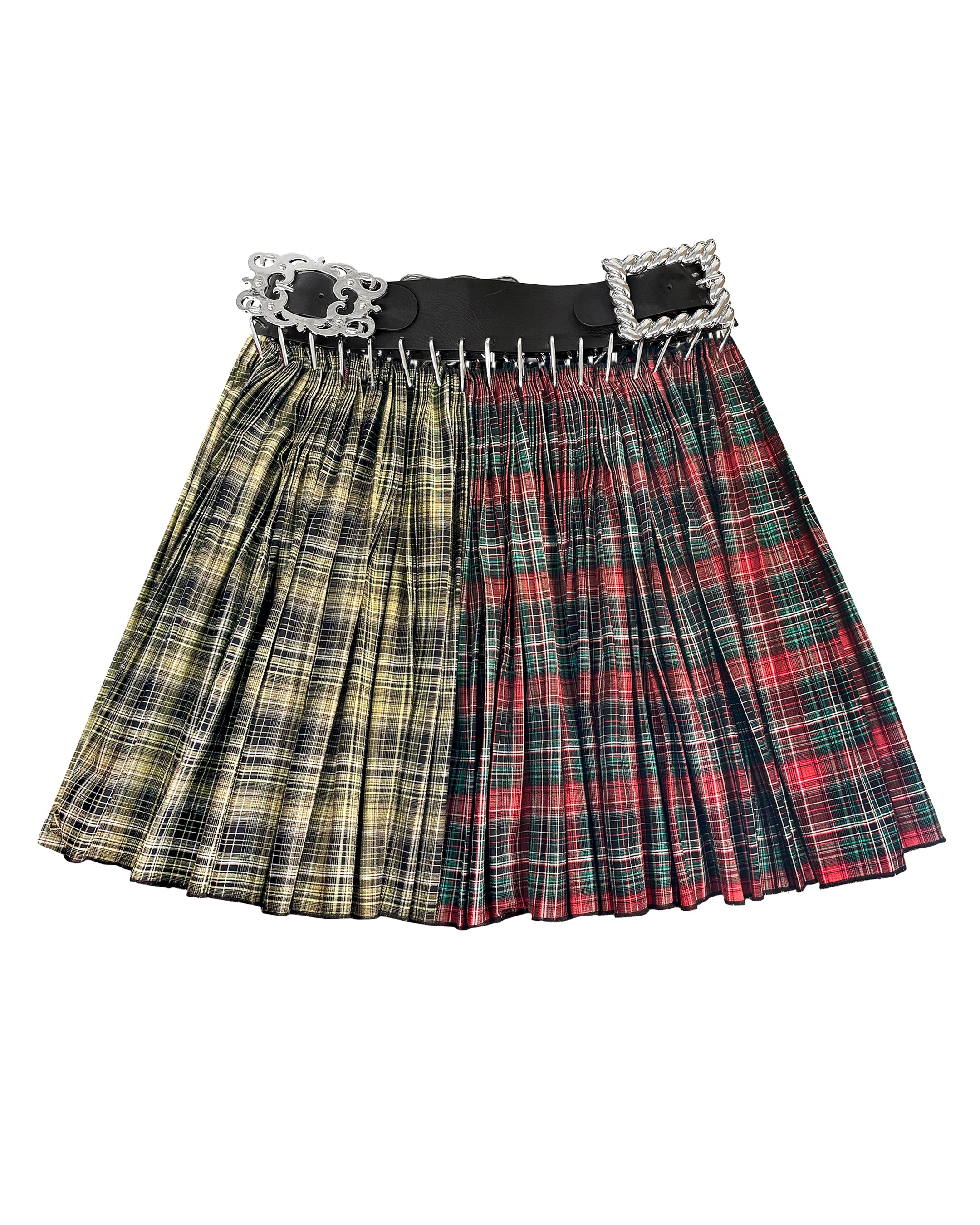 Exclusive Adjustable Belt Green Wood Knee Carabiner Skirt