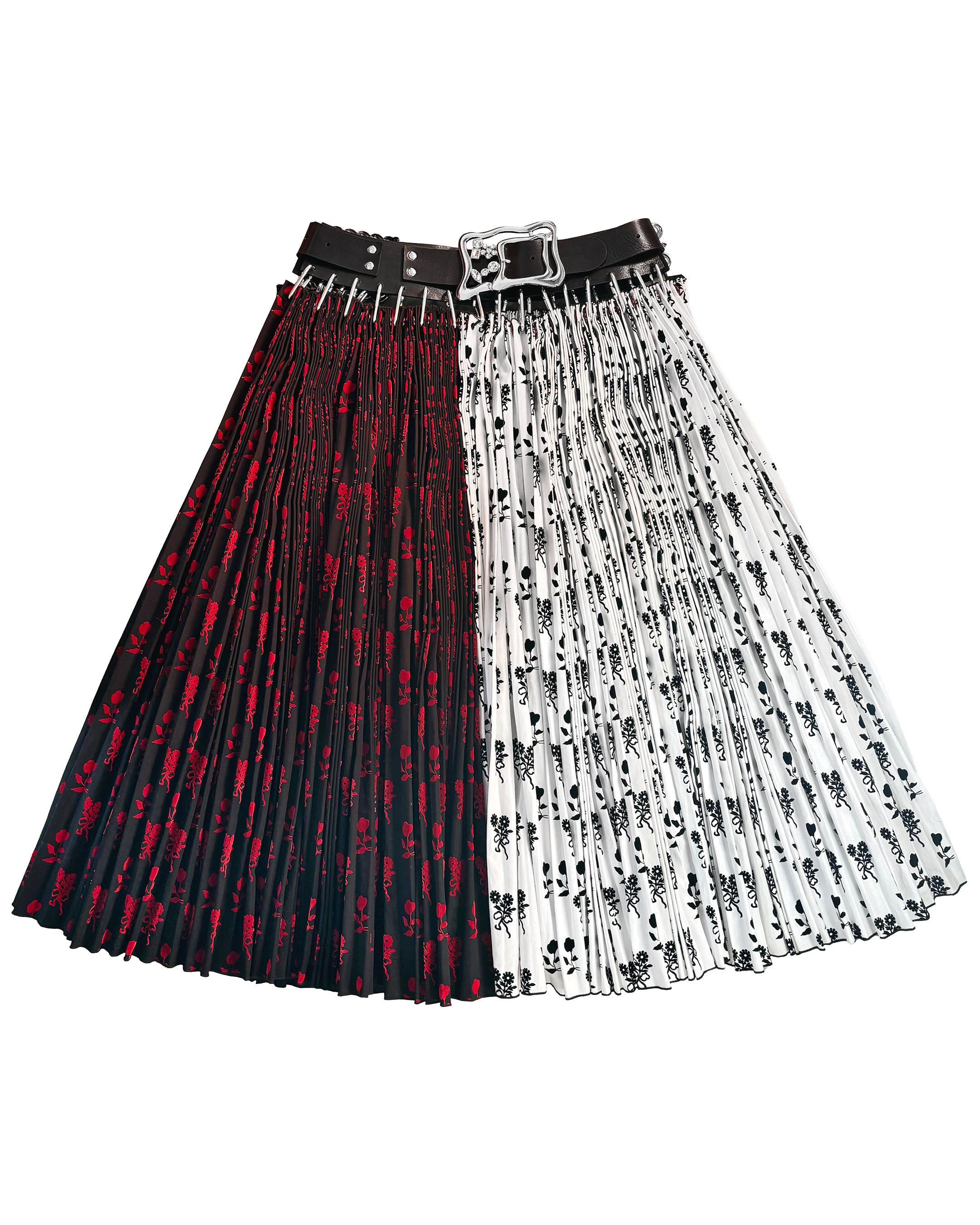 Exclusive Adjustable Belt Clam Midi Carabiner Skirt