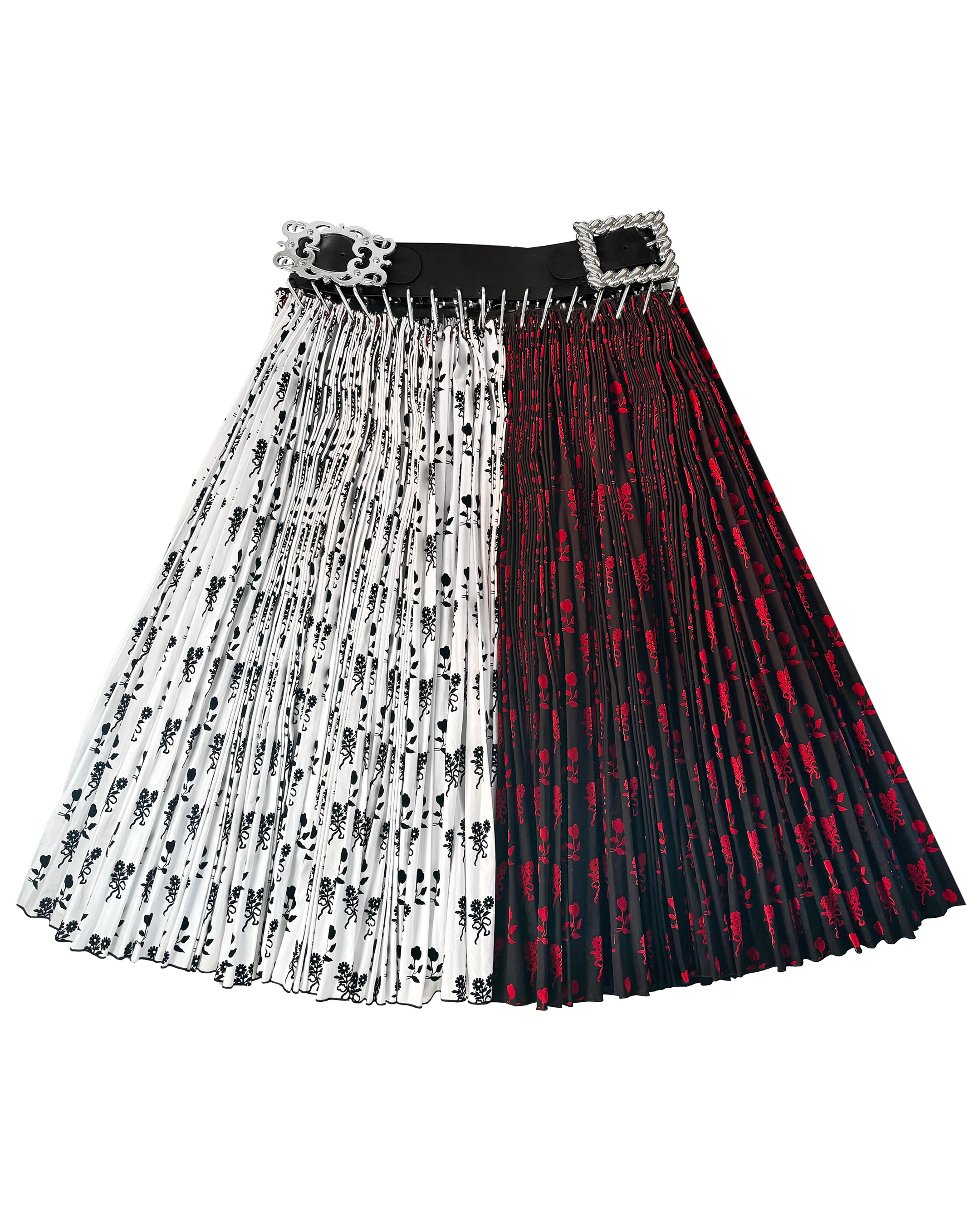 Exclusive Adjustable Belt Clam Midi Carabiner Skirt