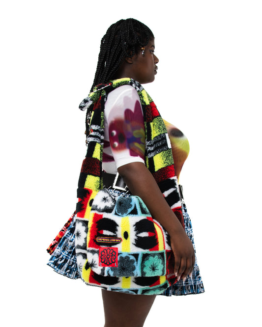 Multi-Coloured Printed Fleece Bag