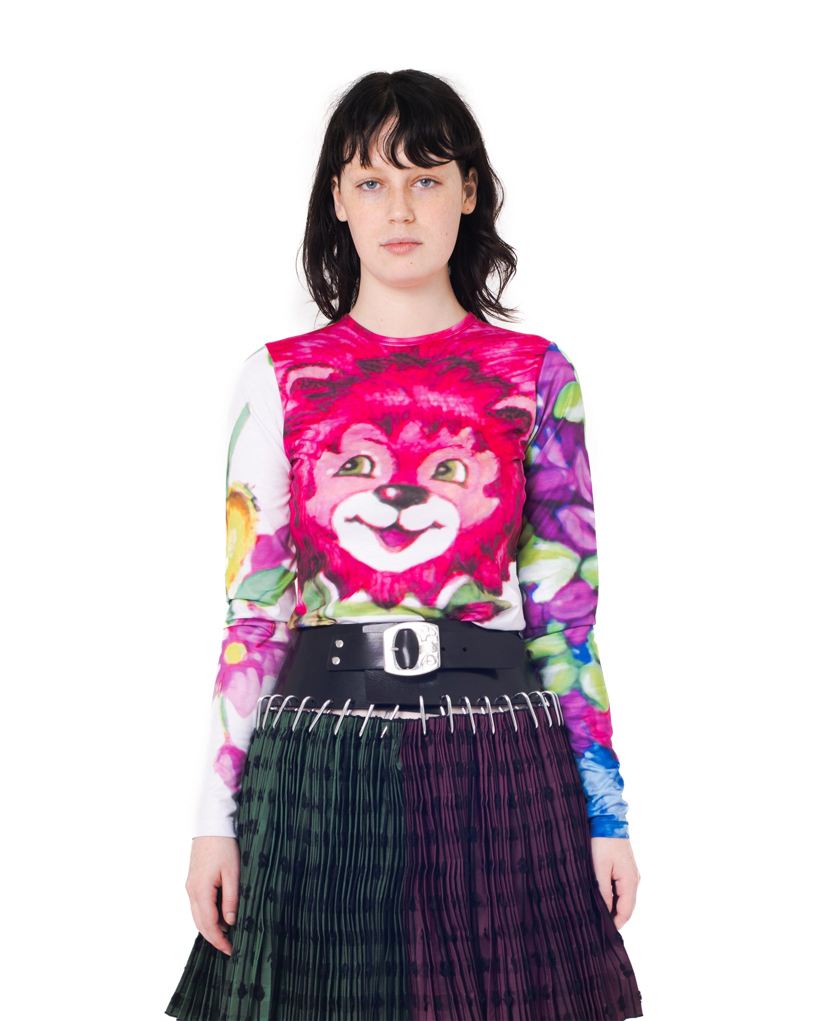 Pink Bear Fitted Jersey Top