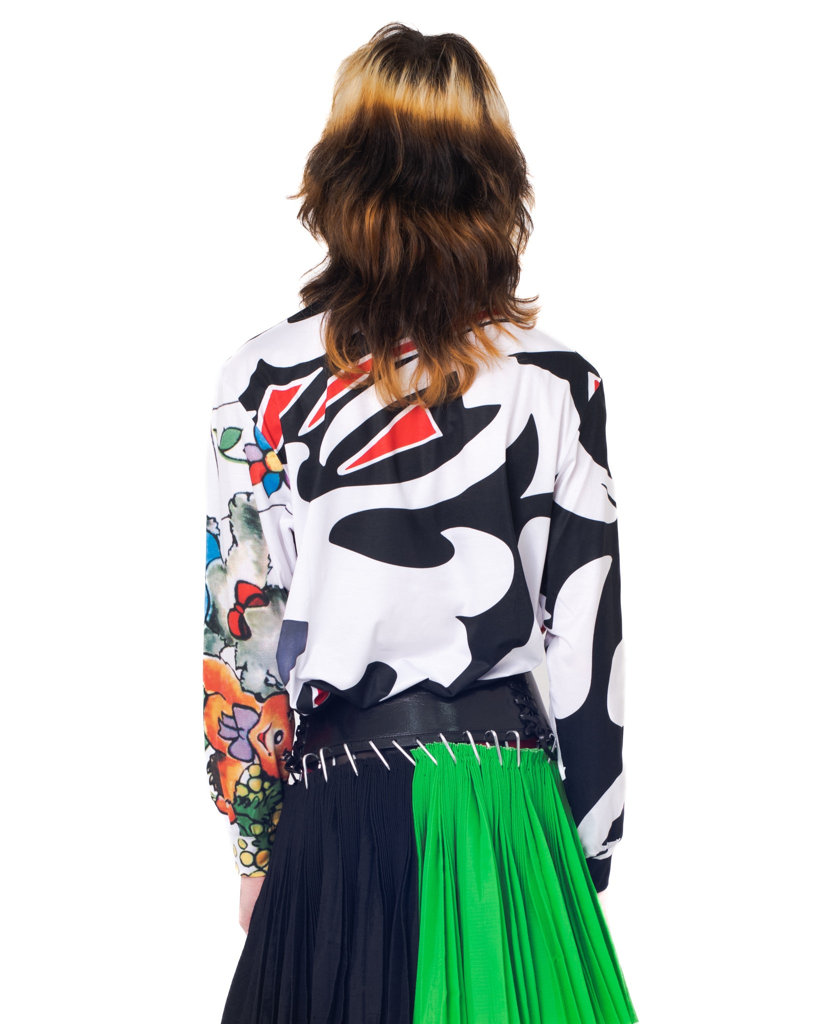 Red Head Black Hat Oversized Jersey Top