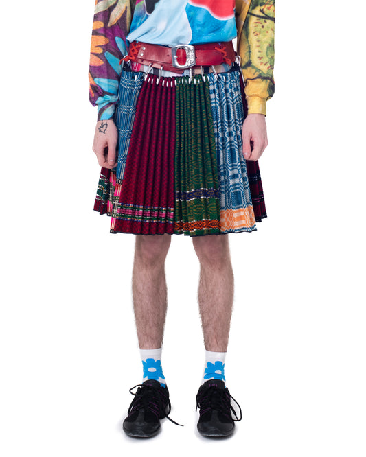 Red Belt Folkloric Midi Skirt