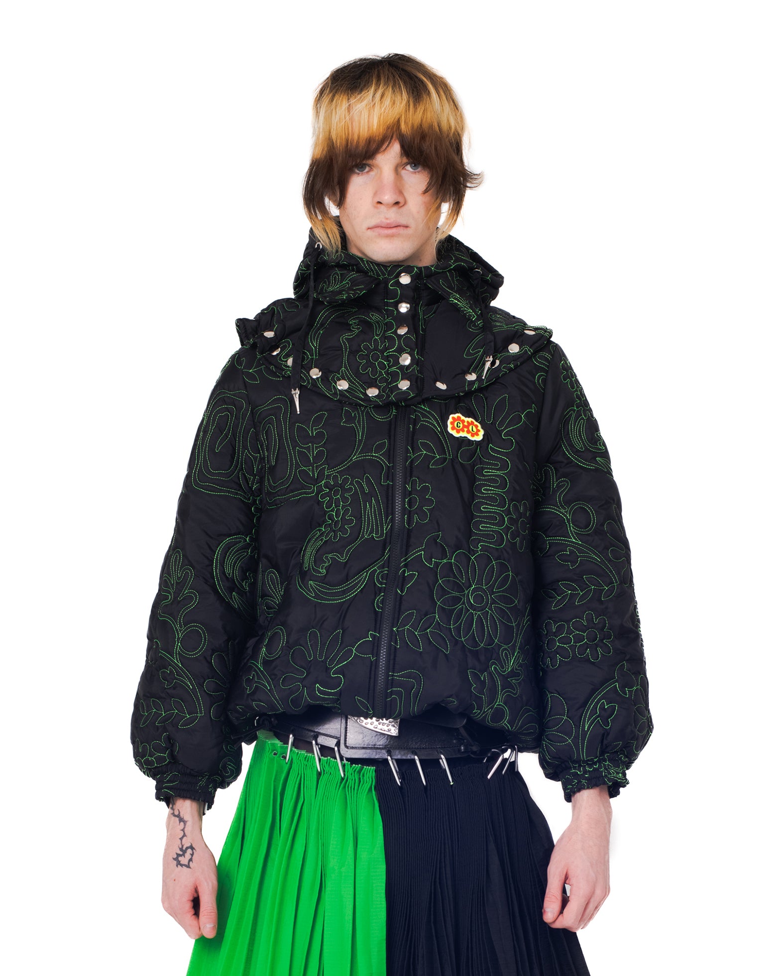 Embossed Puffer Coat