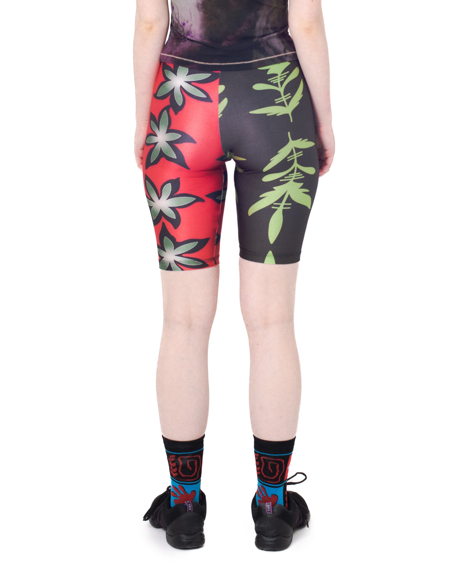 Leaf and Flower Bike Shorts