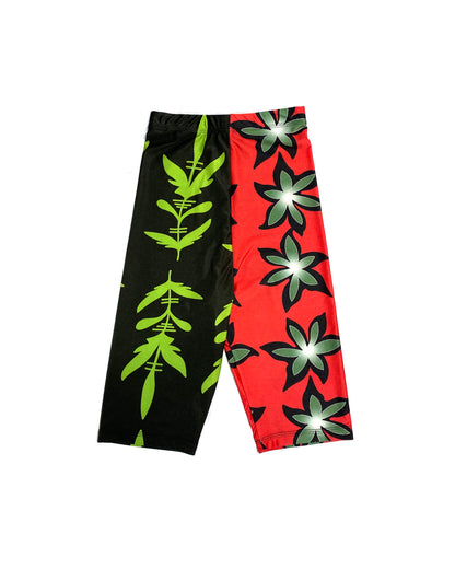 Leaf and Flower Bike Shorts