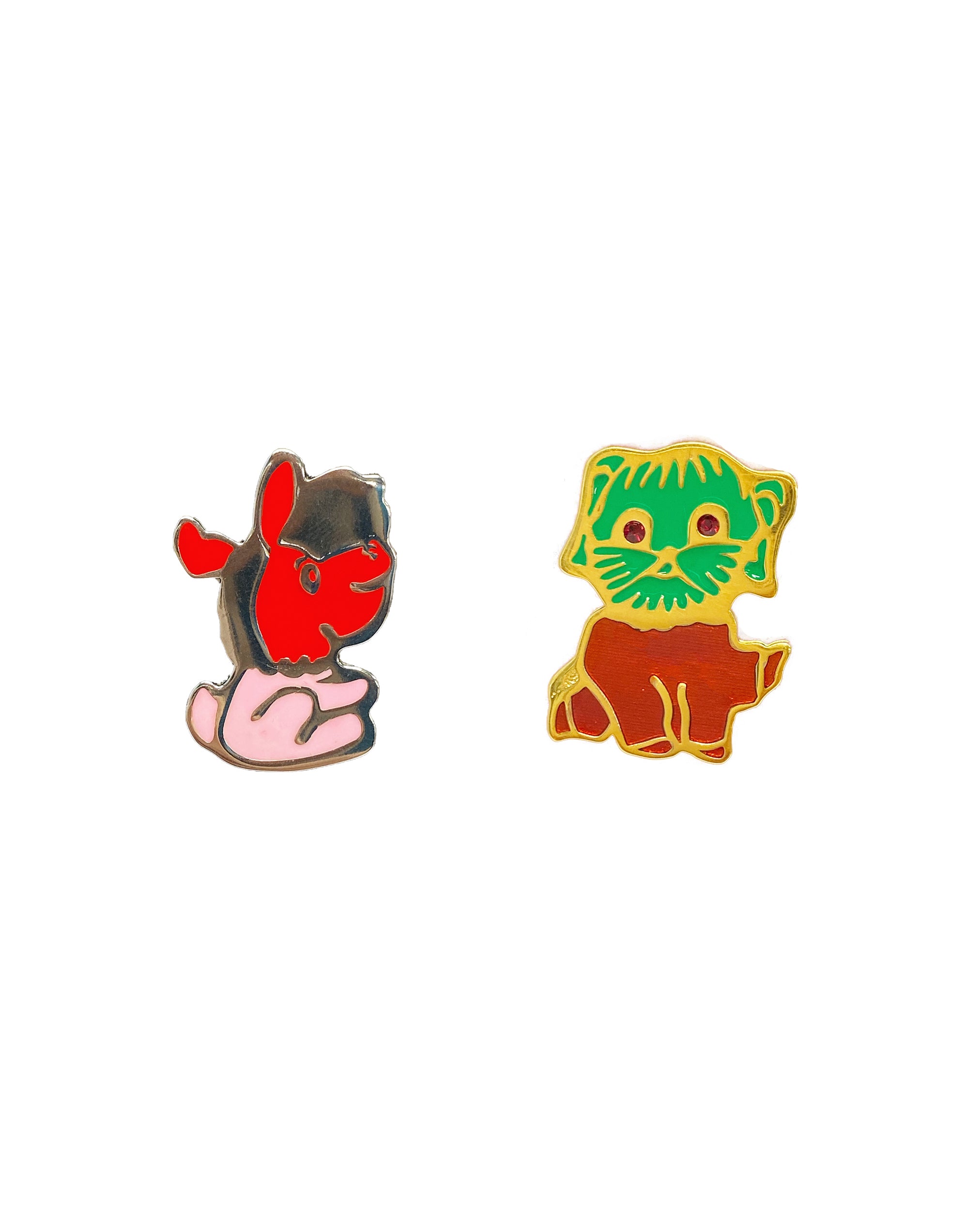 Sheep + Dog Enamel Earrings