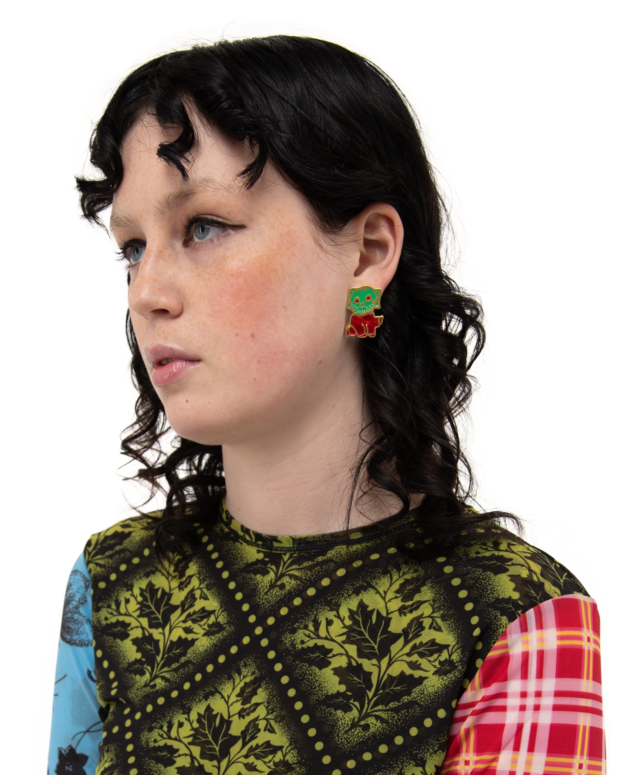 Sheep + Dog Enamel Earrings