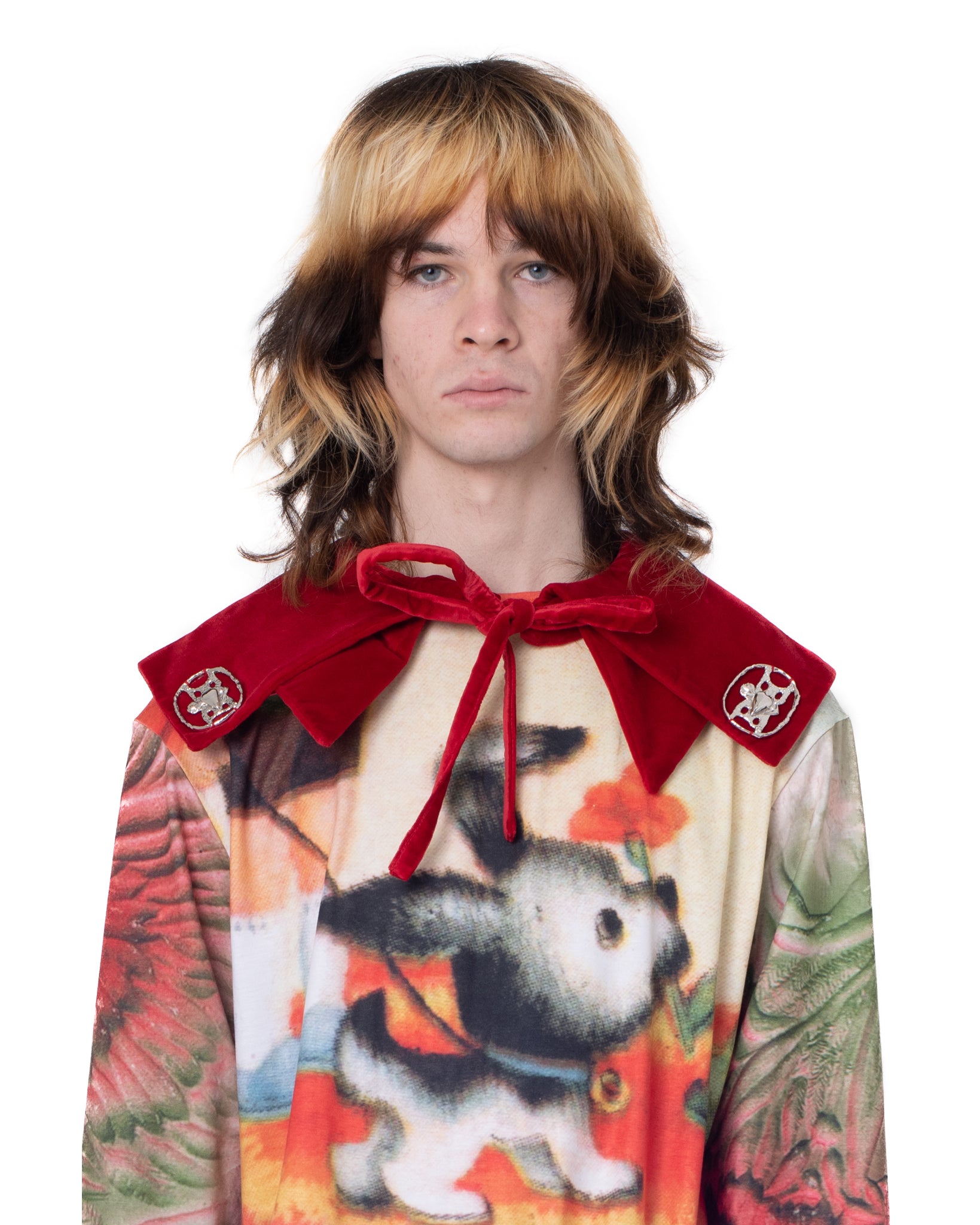 Red Velvet Double Layer Collar