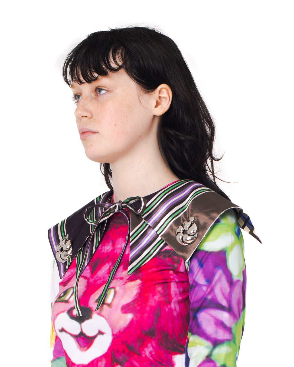 Striped Double Layer Collar