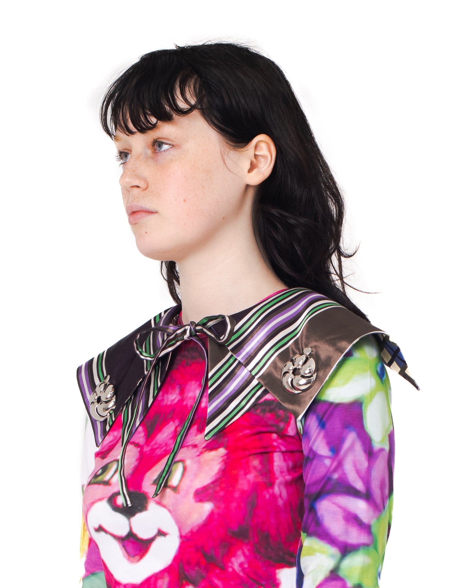 Striped Double Layer Collar