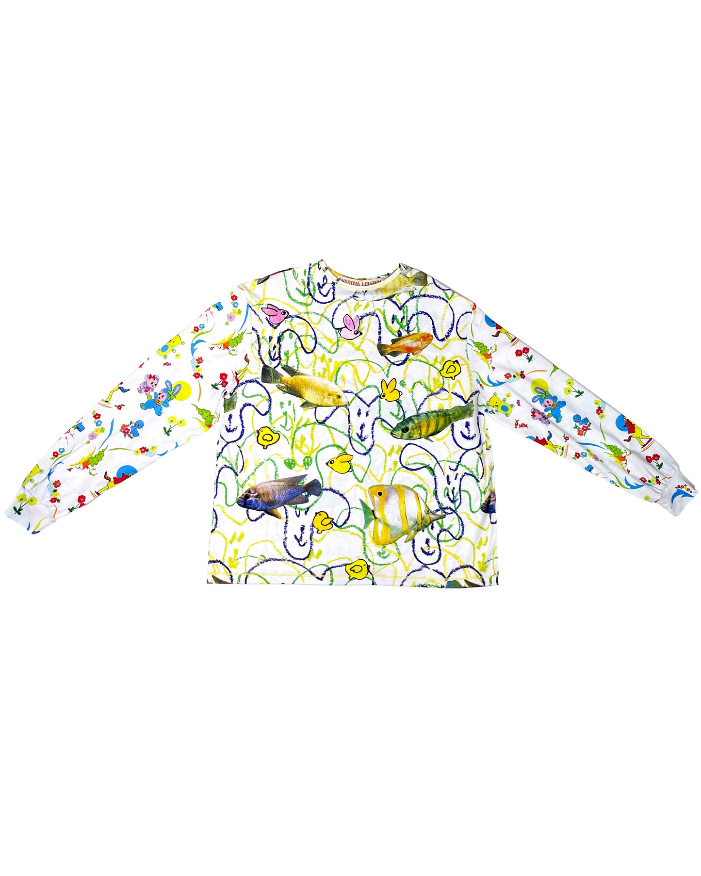 Fish Everywhere Oversized Jersey Top