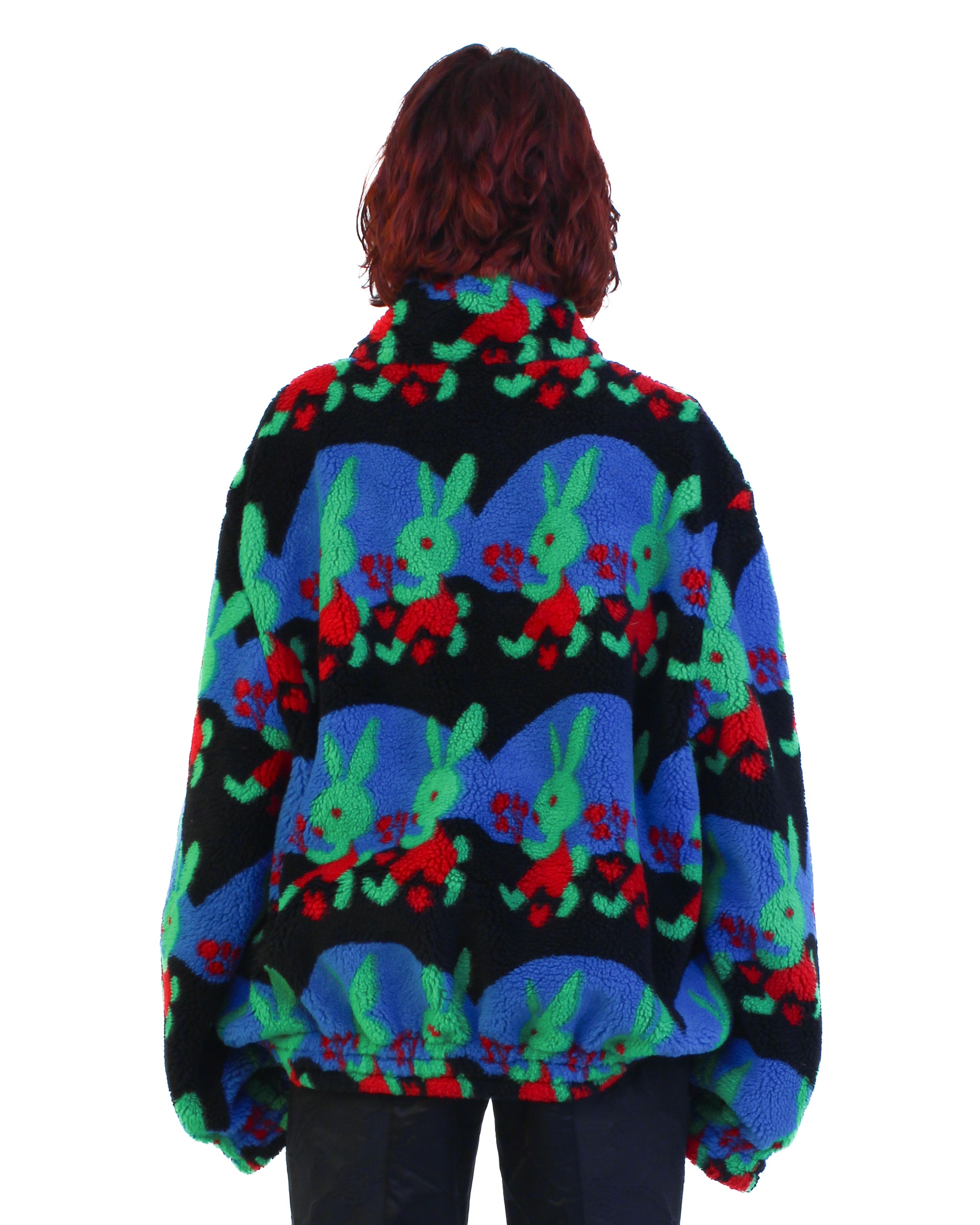 Bunny Oversized Fleece Black and Multi