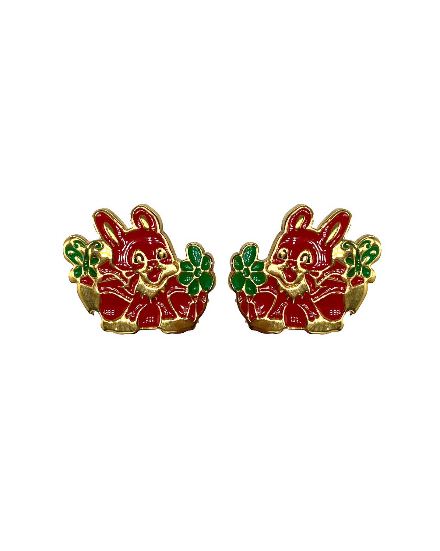 Enamel Bunny Earrings