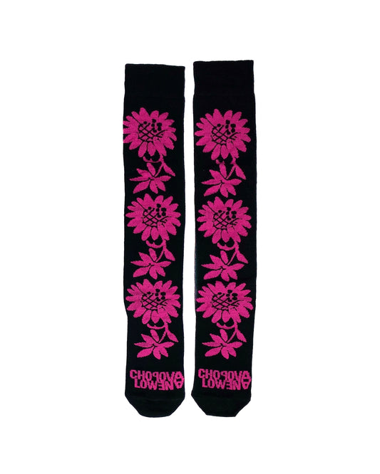 Pink Sunflower Long Socks